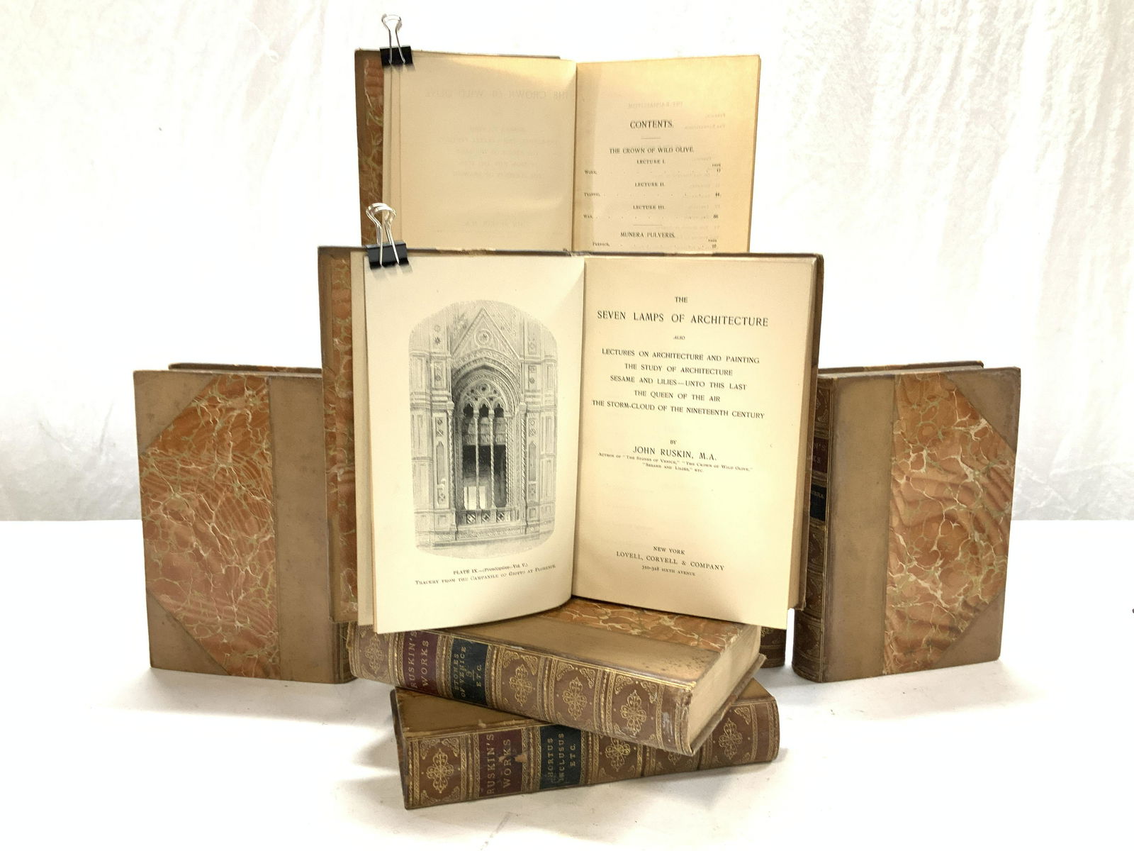 Set 13 Antique Books RUSKINS WORKS, England (1 of 16)