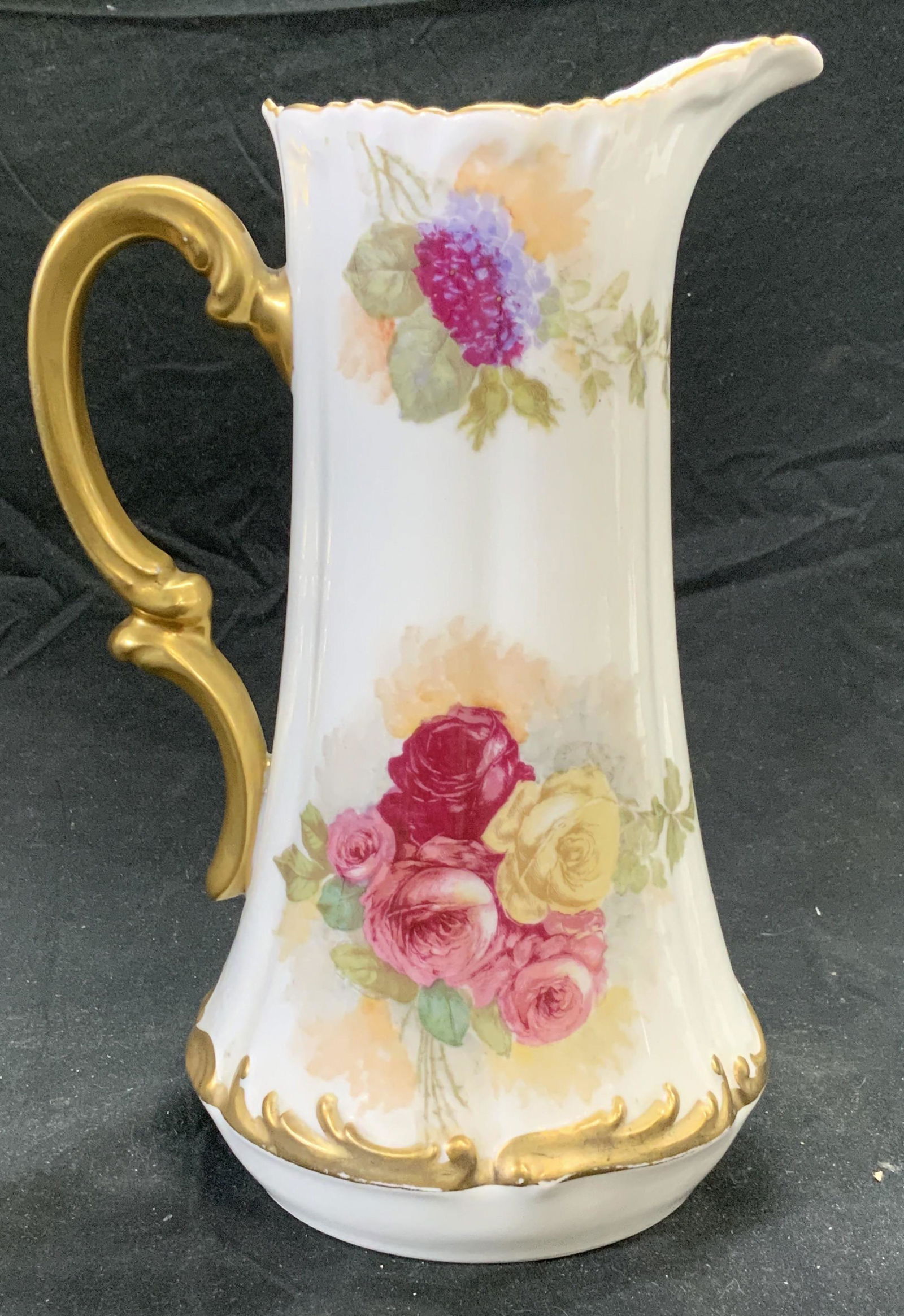 Antique T&V Limoges France Porcelain Gilt Pitcher (1 of 7)