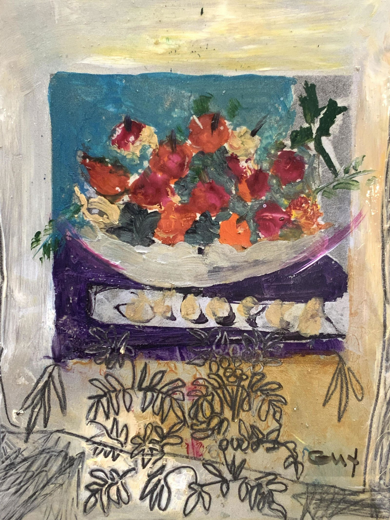 Guy Signed Mixed Media Still Life (1 of 10)