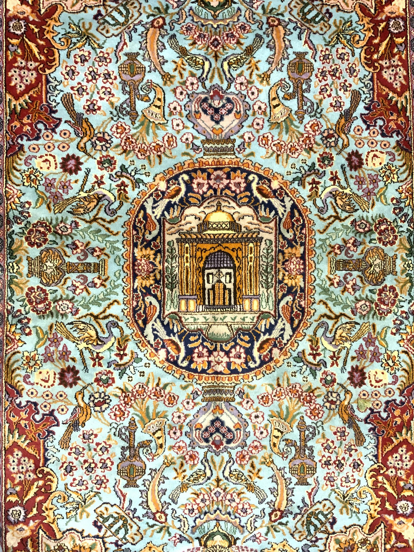 KASHAN Vintage Handmade Fringed Wool Rug (1 of 11)