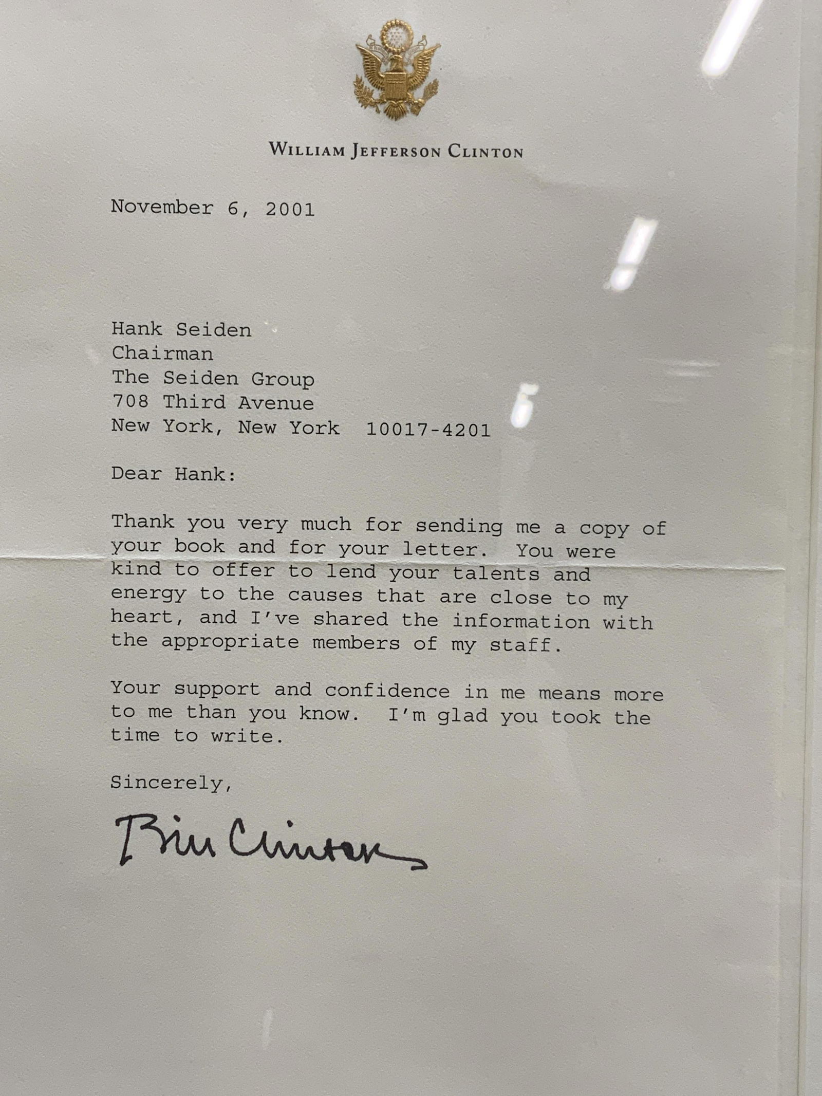 Signed Bill Clinton Personal Correspondence Letter (1 of 6)