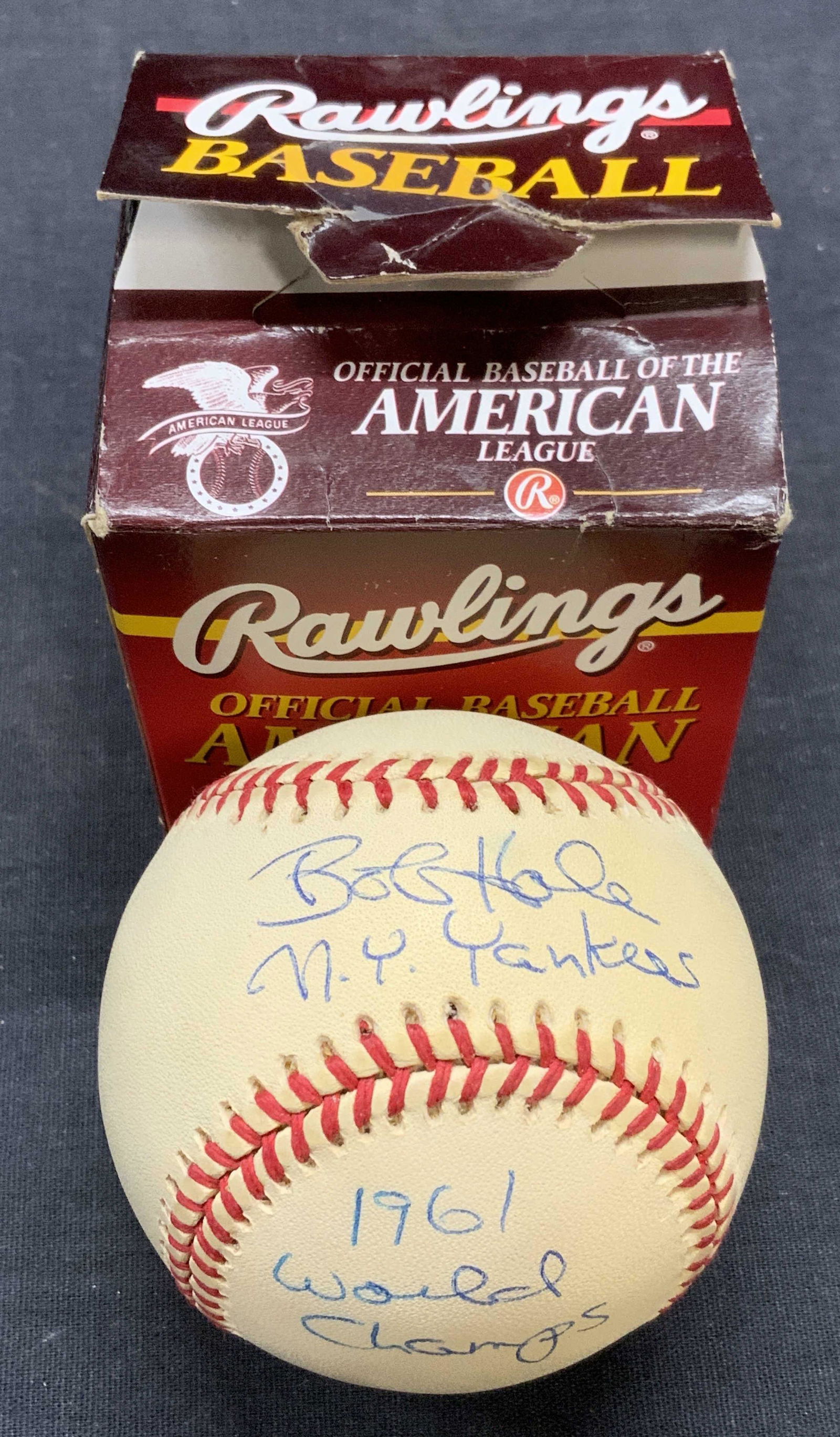 Signed Baseball, Bob Hale 1961 Yankees (1 of 6)