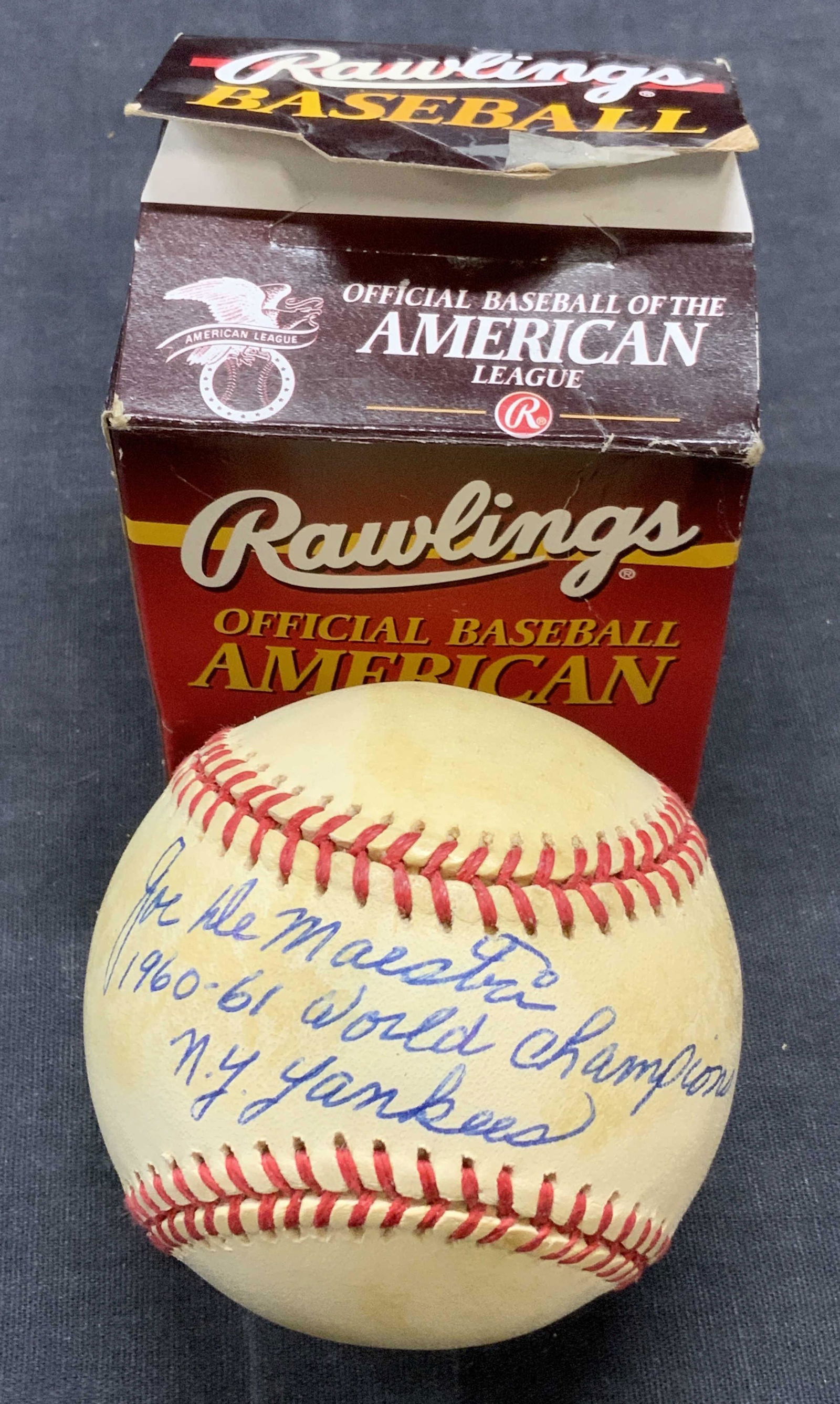 Signed Joe De Maestri Baseball, NY Yankees (1 of 6)