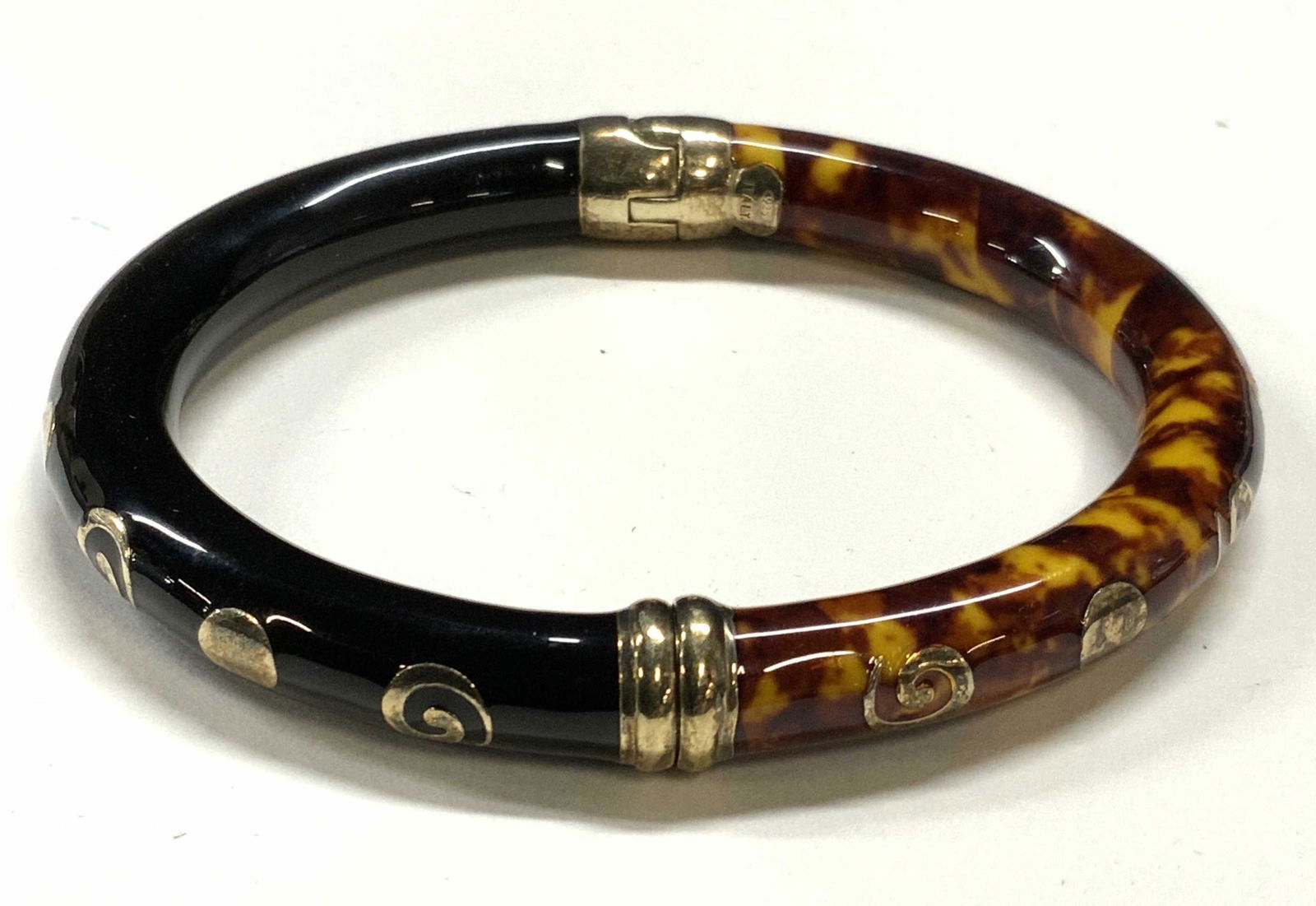 Modital Sterling Silver Marbleized Bangle, Italy (1 of 6)