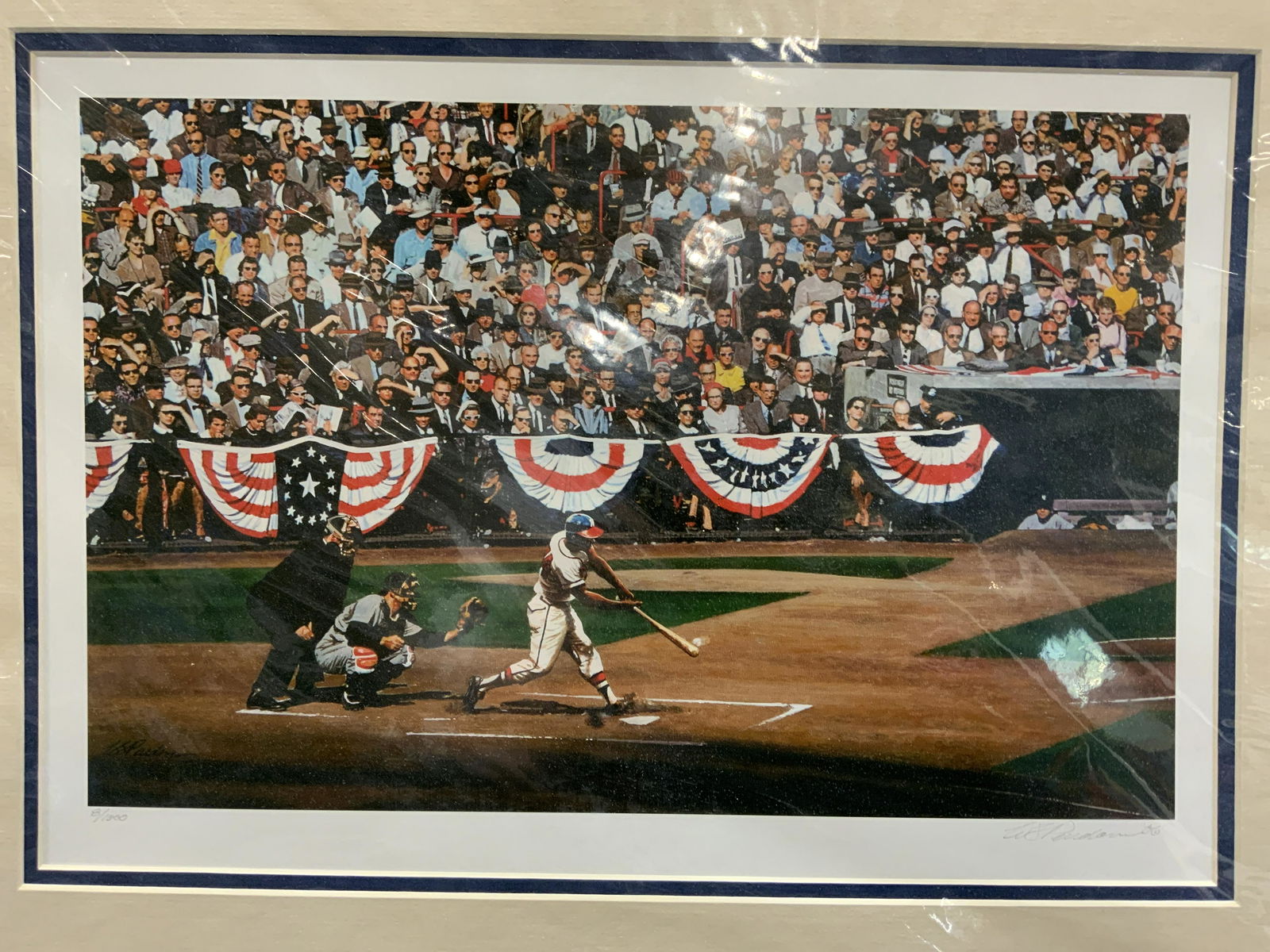 Signed Bill Purdom Hank Aaron Lithograph (1 of 6)