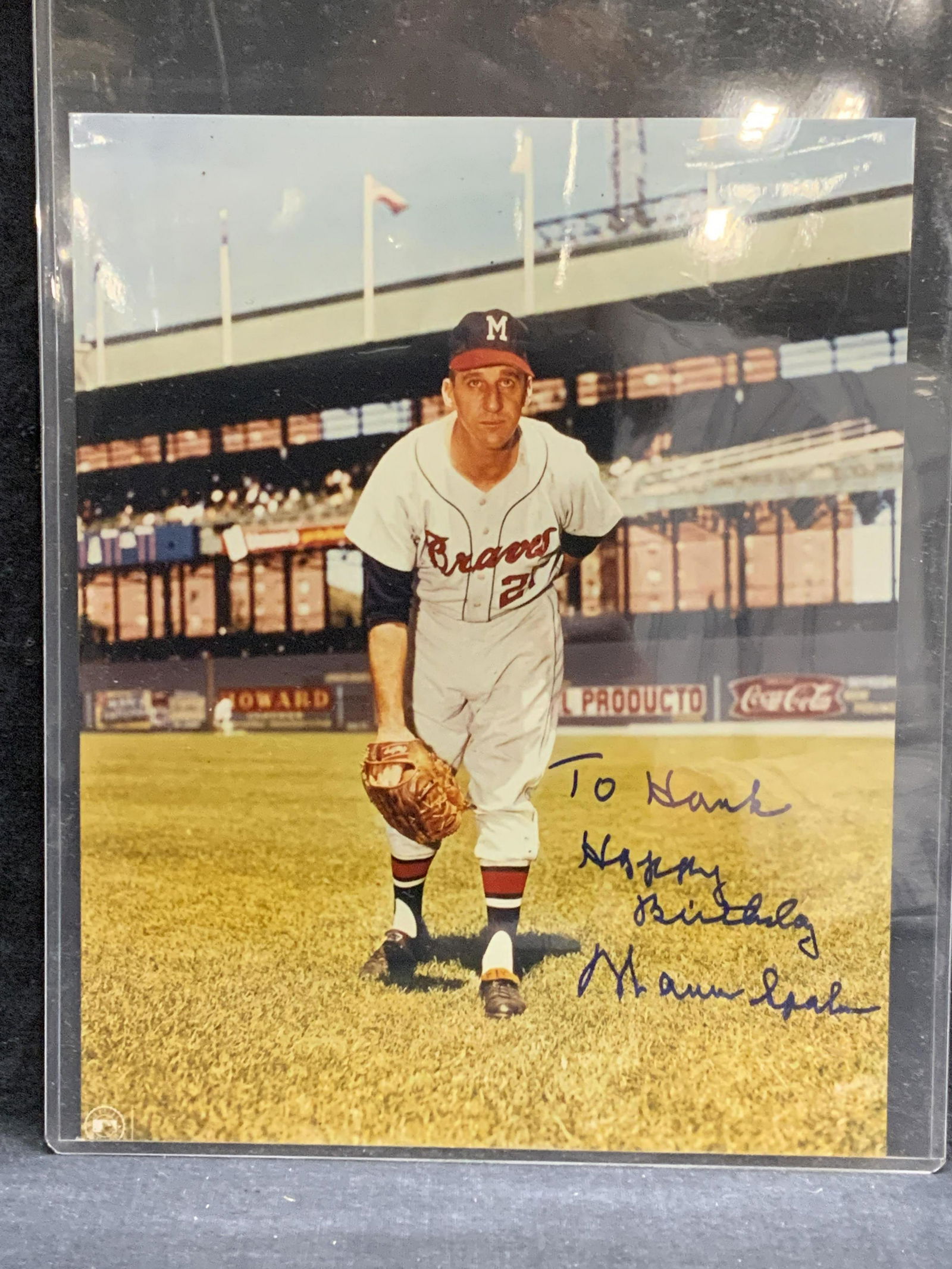 Signed Warren Spahn Milwaukee Braves Photograph (1 of 6)