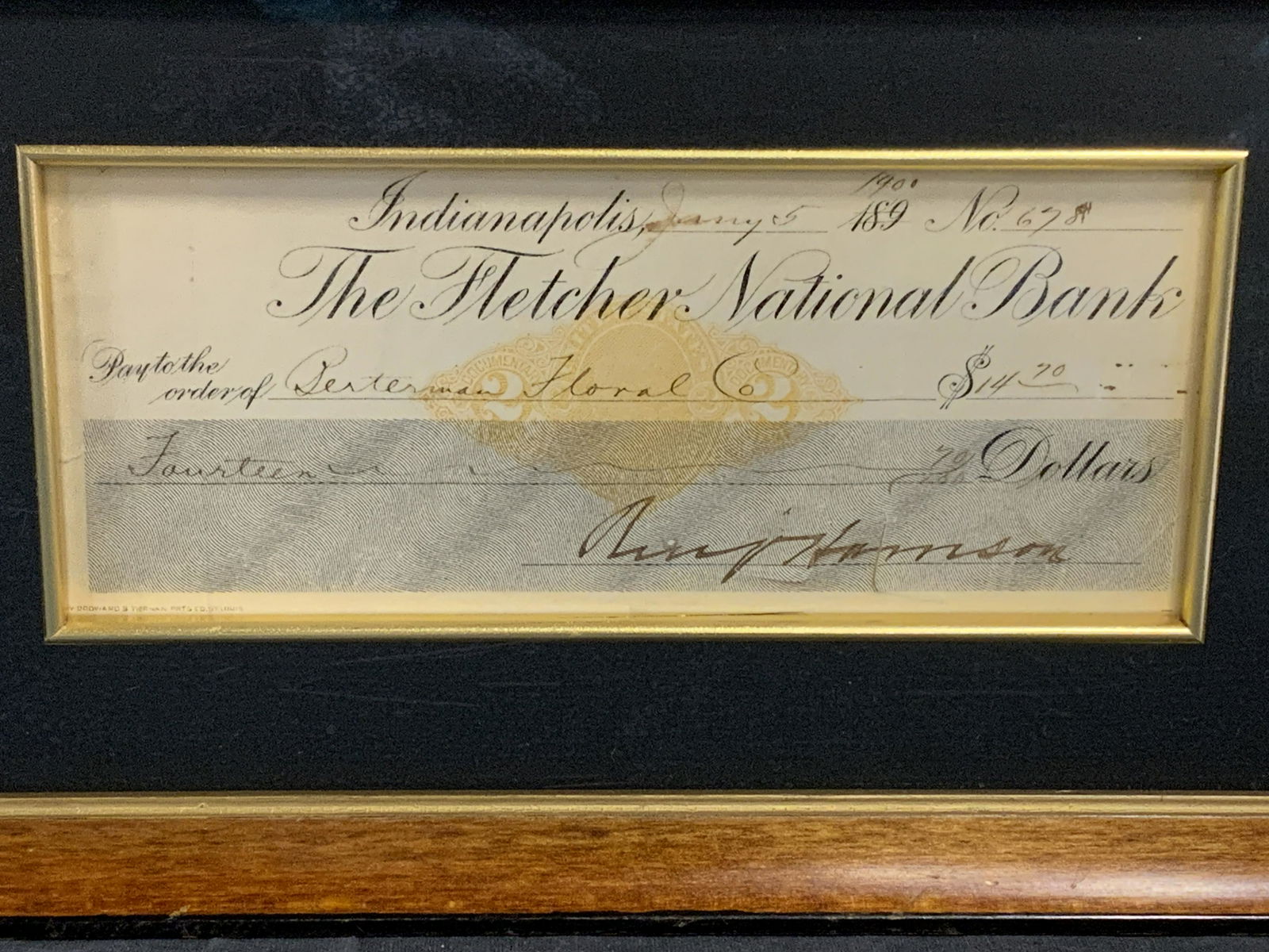 Benjamin Harrison Signed Personal Check, 1900 (1 of 9)