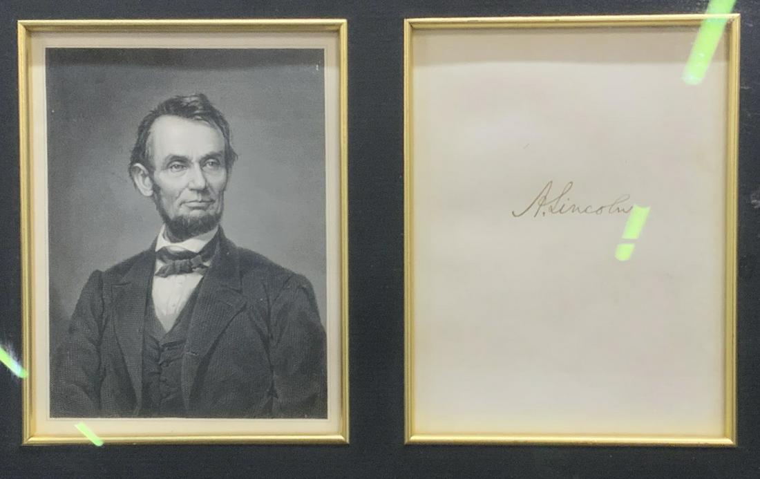 Framed Abraham Lincoln Signature & Engraving (1 of 7)
