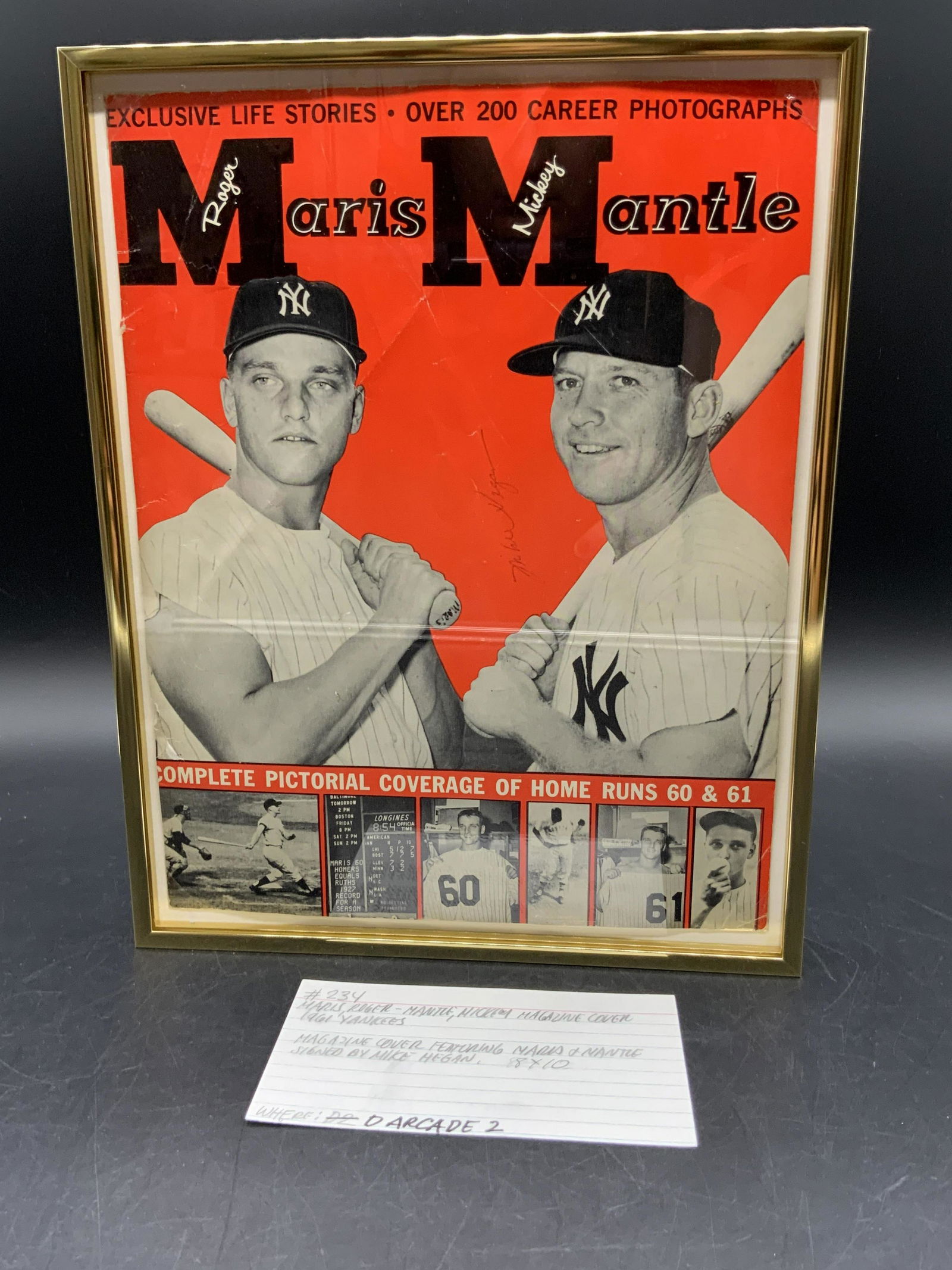 MIKE HEGAN Signed Mantle & Maris Magazine Cover 61 (1 of 12)