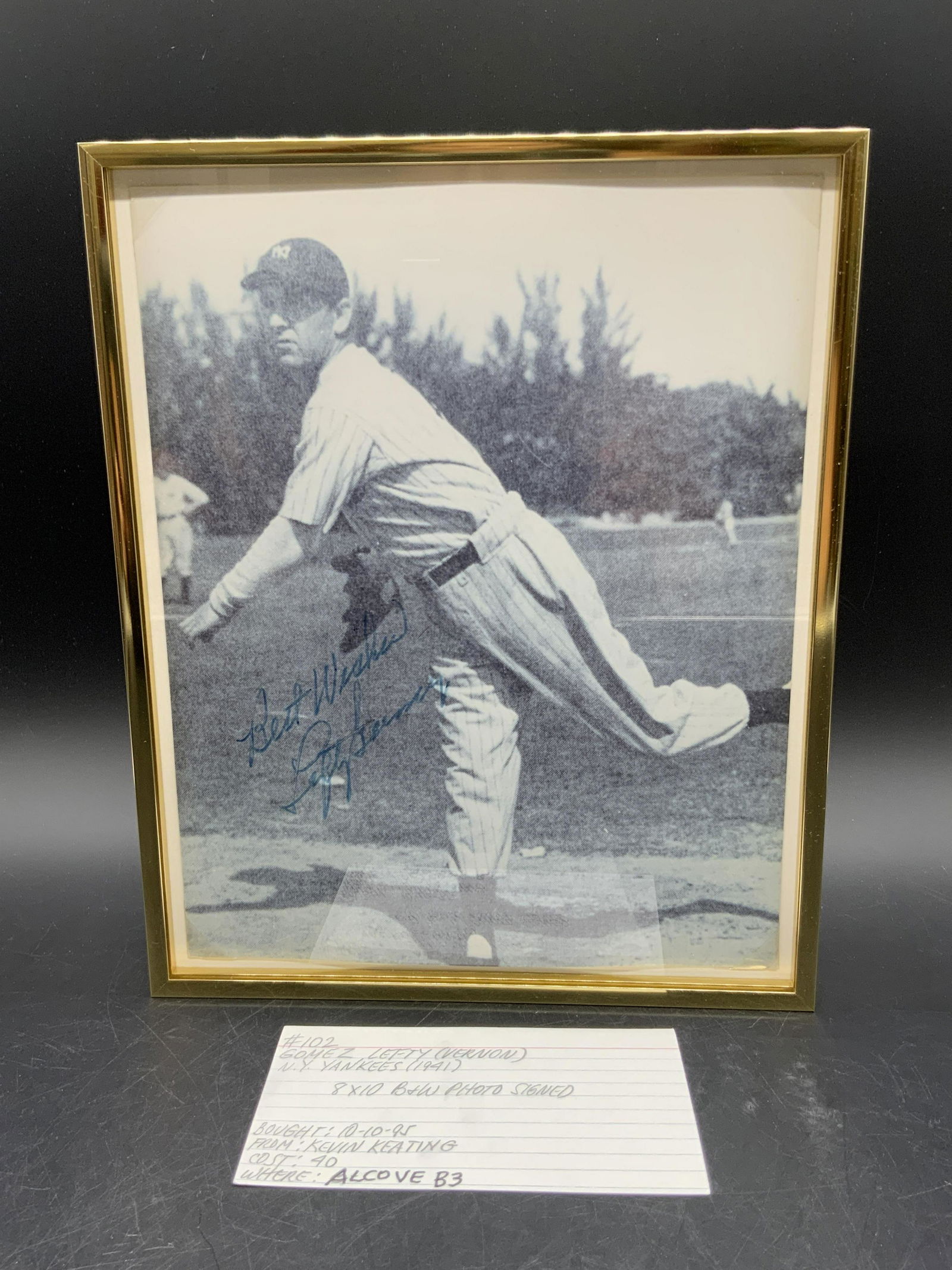 VERNON LEFTY GOMEZ Signed B&W Photo, Yankees (1 of 12)