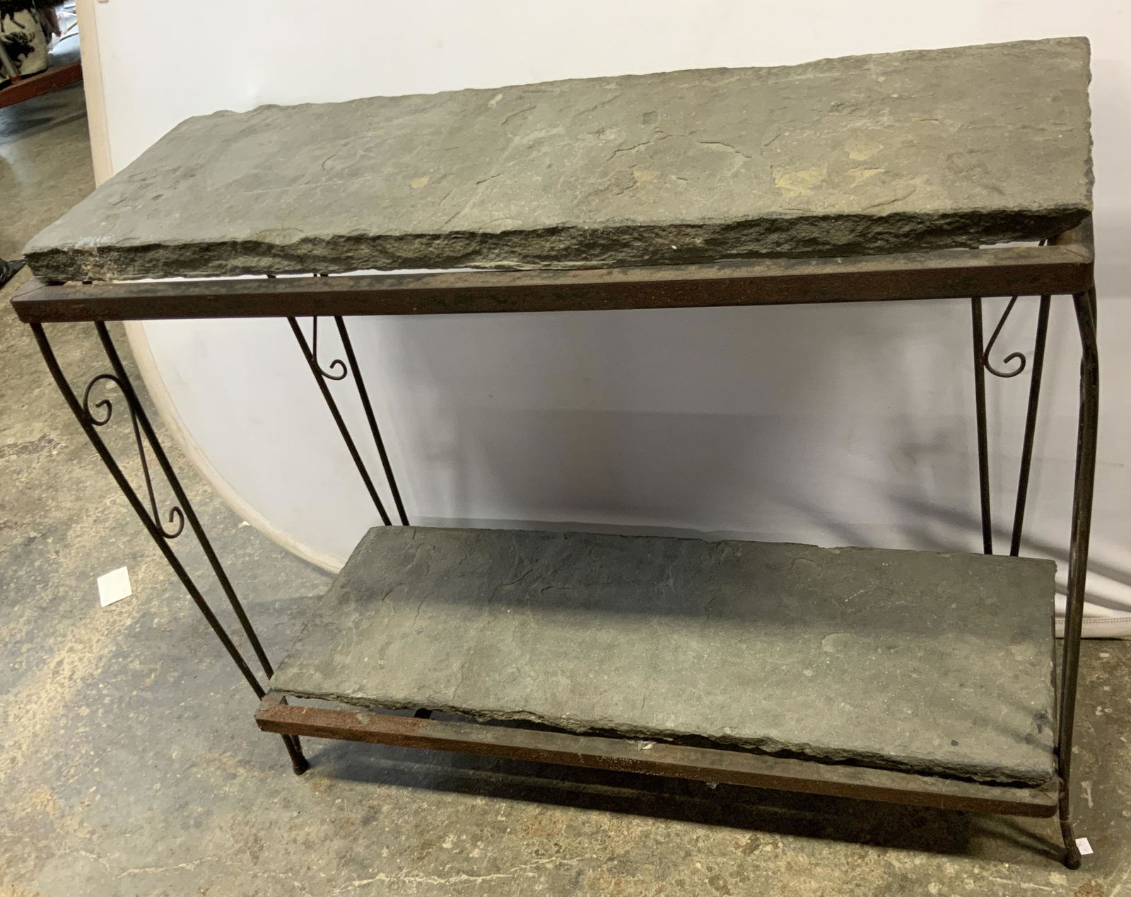 Vintage Stone Topped Iron Console Table (1 of 14)