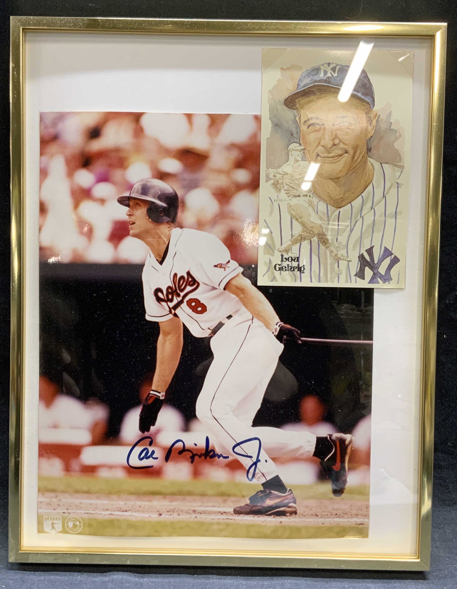 Lot 2 Signed Cal Ripken Jr Photo, Lou Gehrig Card (1 of 7)
