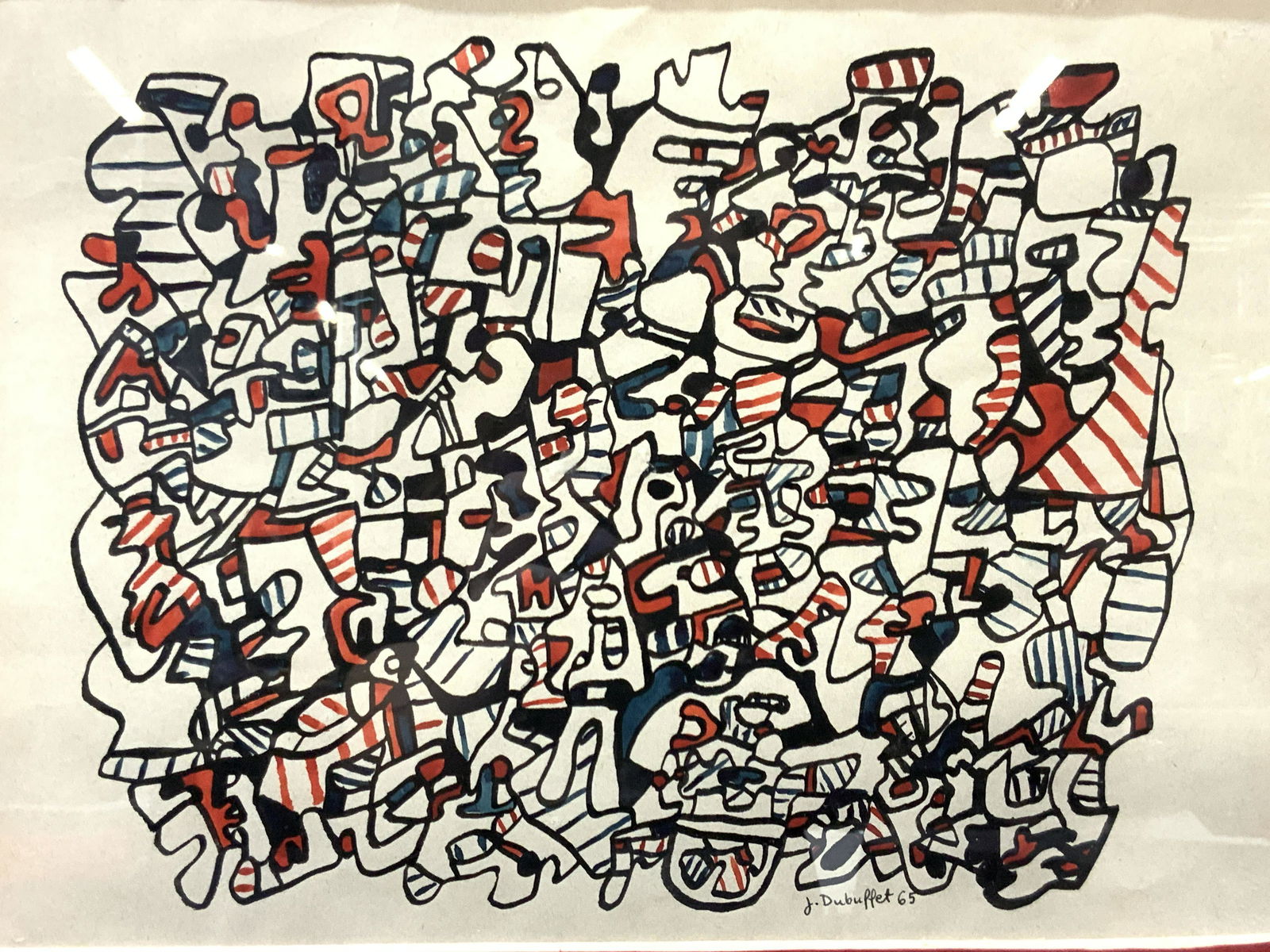 ATTR J.Dubuffet Signed Mixed Media Composition (1 of 8)
