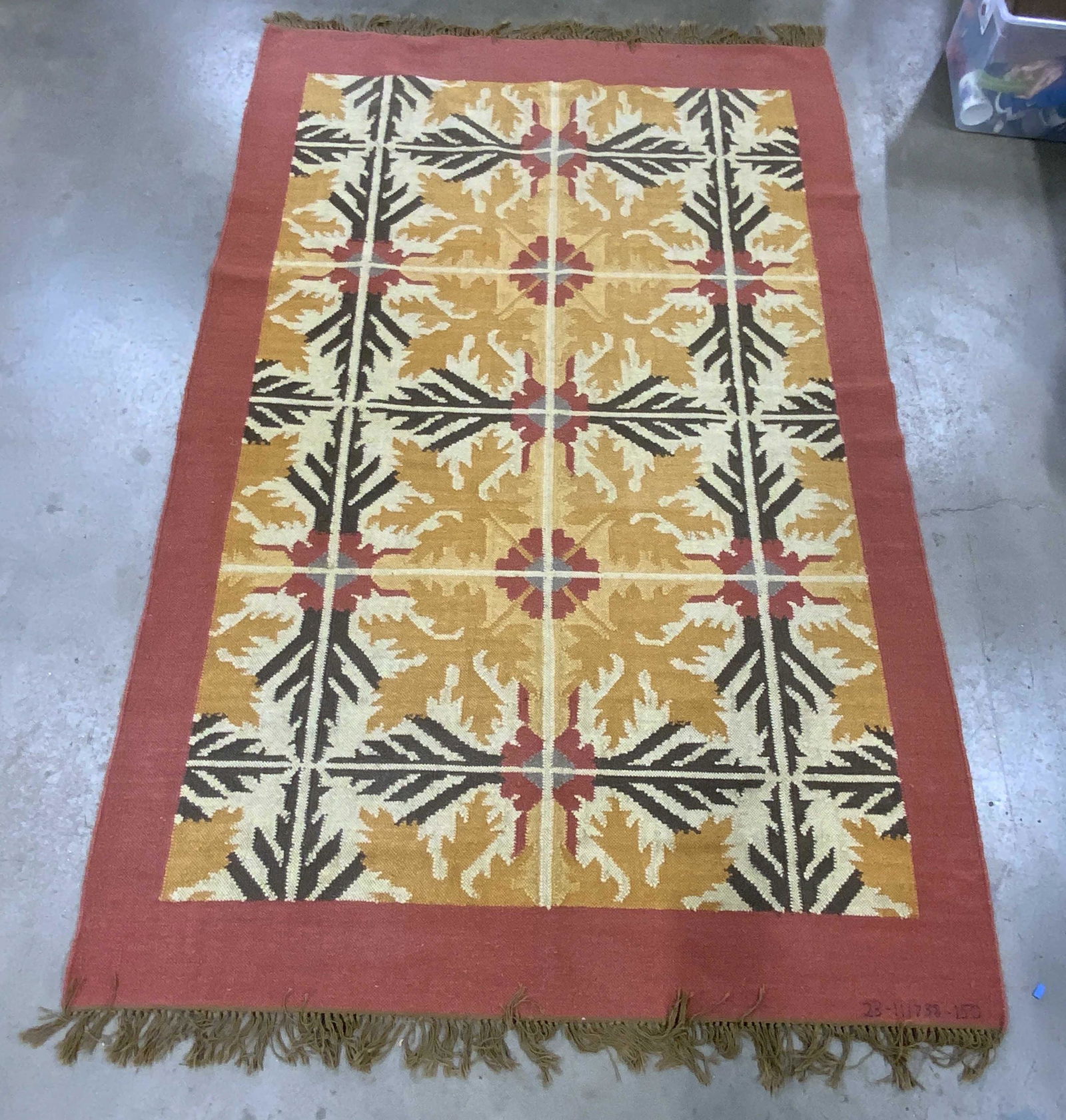 Vintage Floral Pattern Fringe Trim Rug (1 of 10)