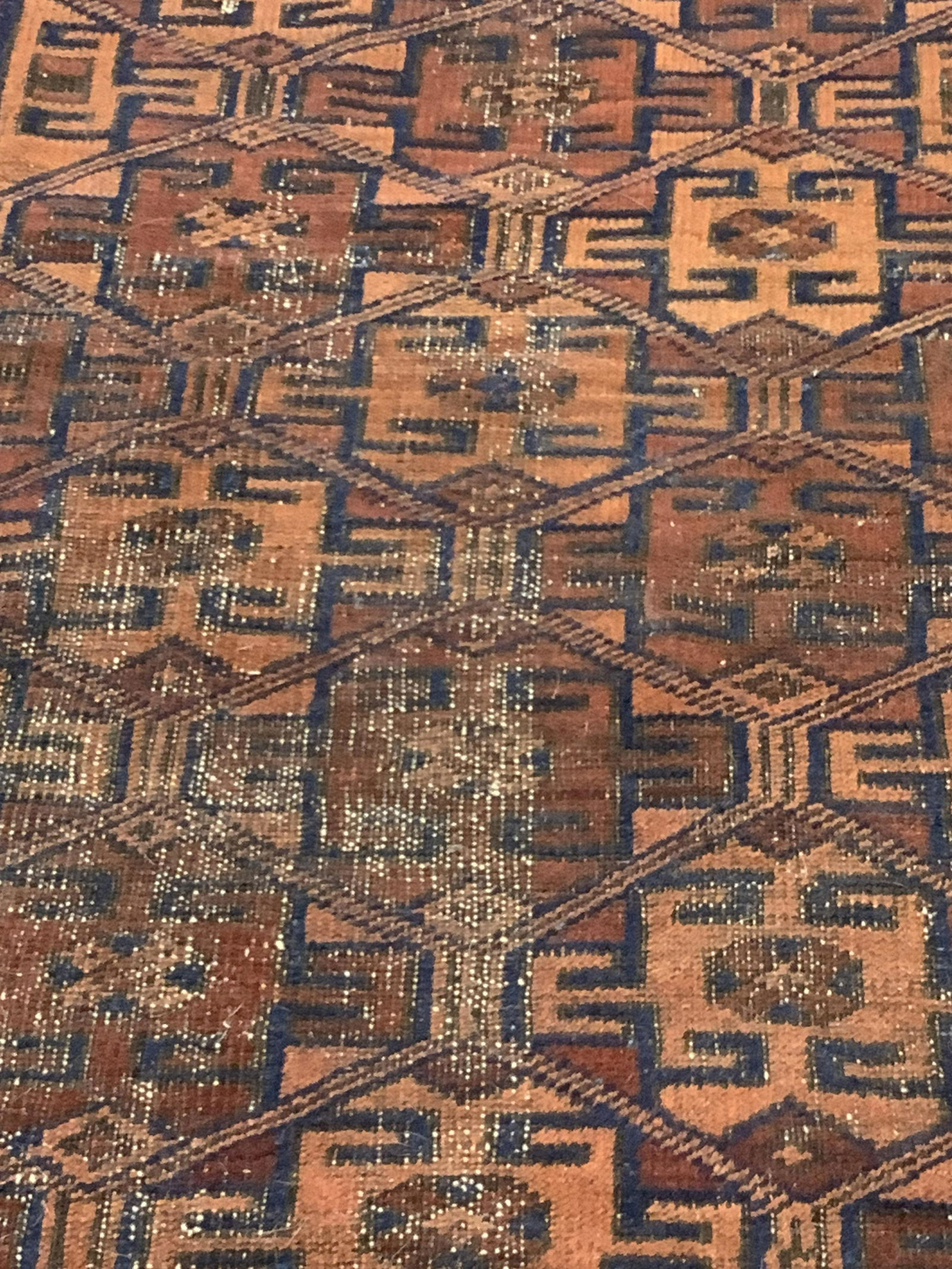 Vintage Persian Geometric Pattern Fringe Trim Rug (1 of 9)