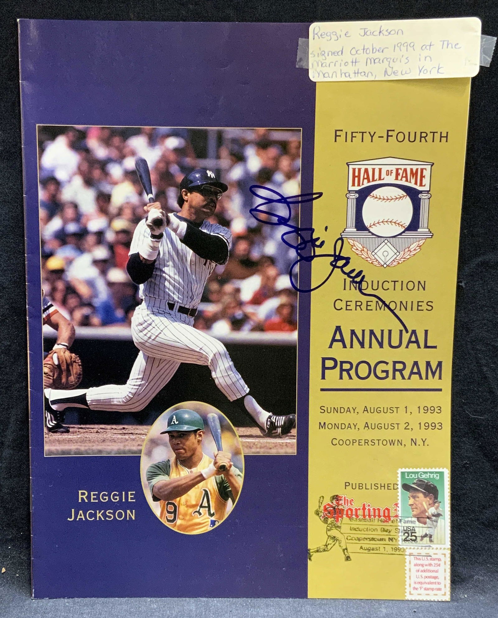 Signed Reggie Jackson Hall of Fame Program (1 of 6)