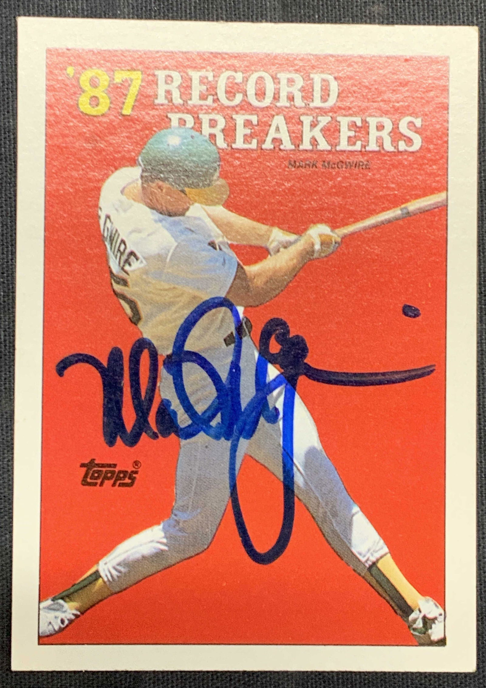 Mark McGwire Signed Topps Record Breaker Card (1 of 6)