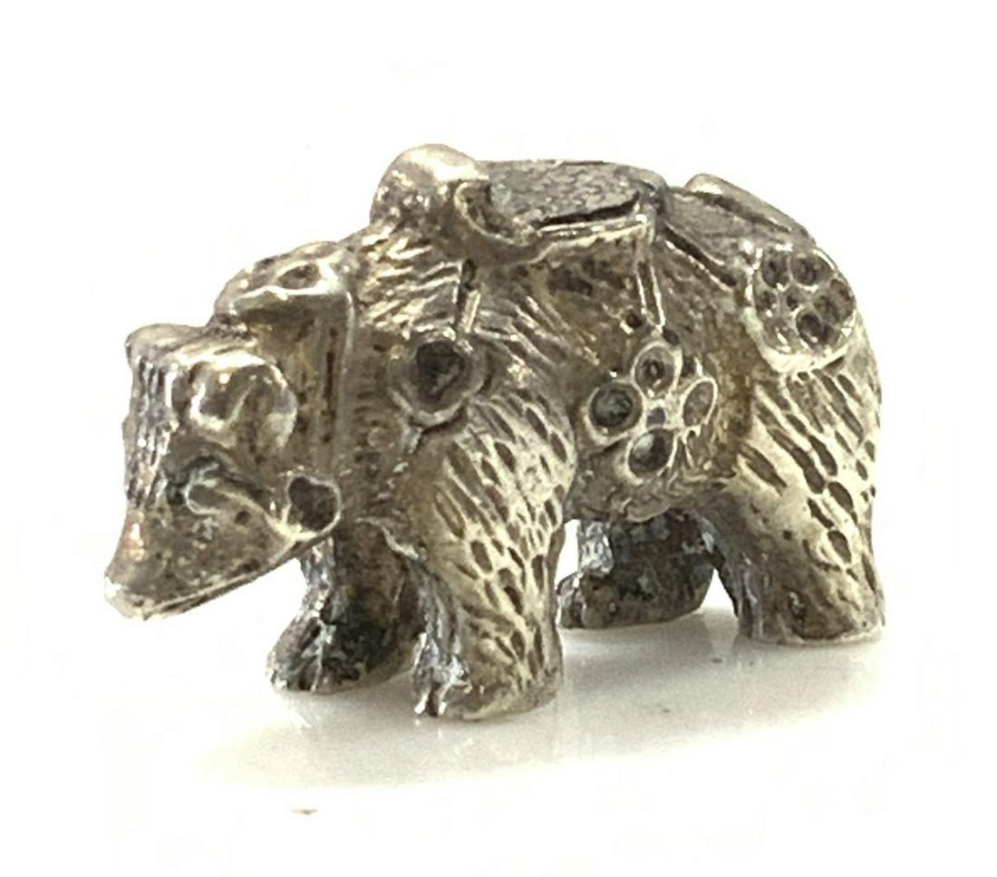 .800 Silver Bear Figurine w Silver Hallmark (1 of 6)