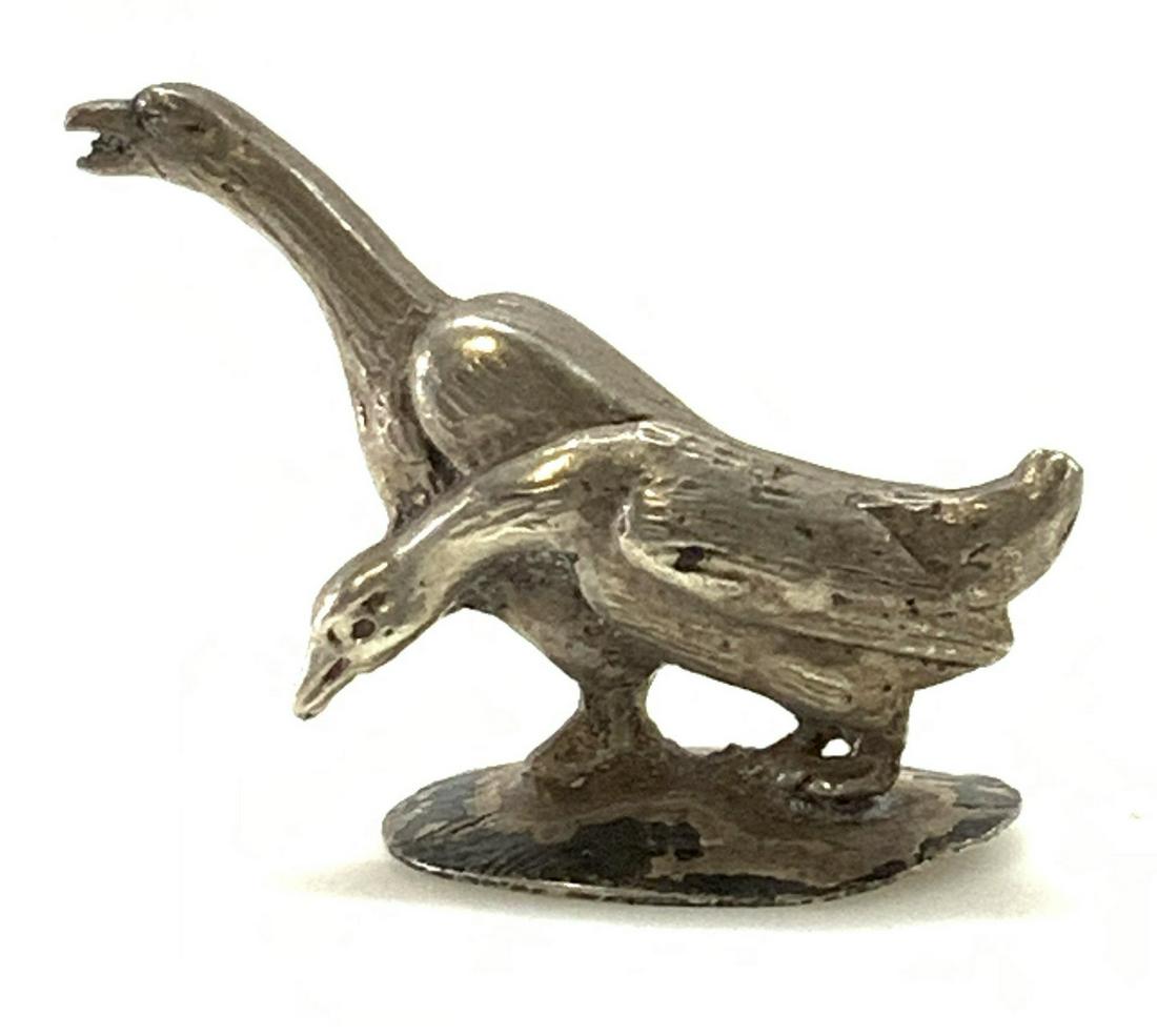 . 800 Silver Ducks Figurine w Silver Hallmark (1 of 6)