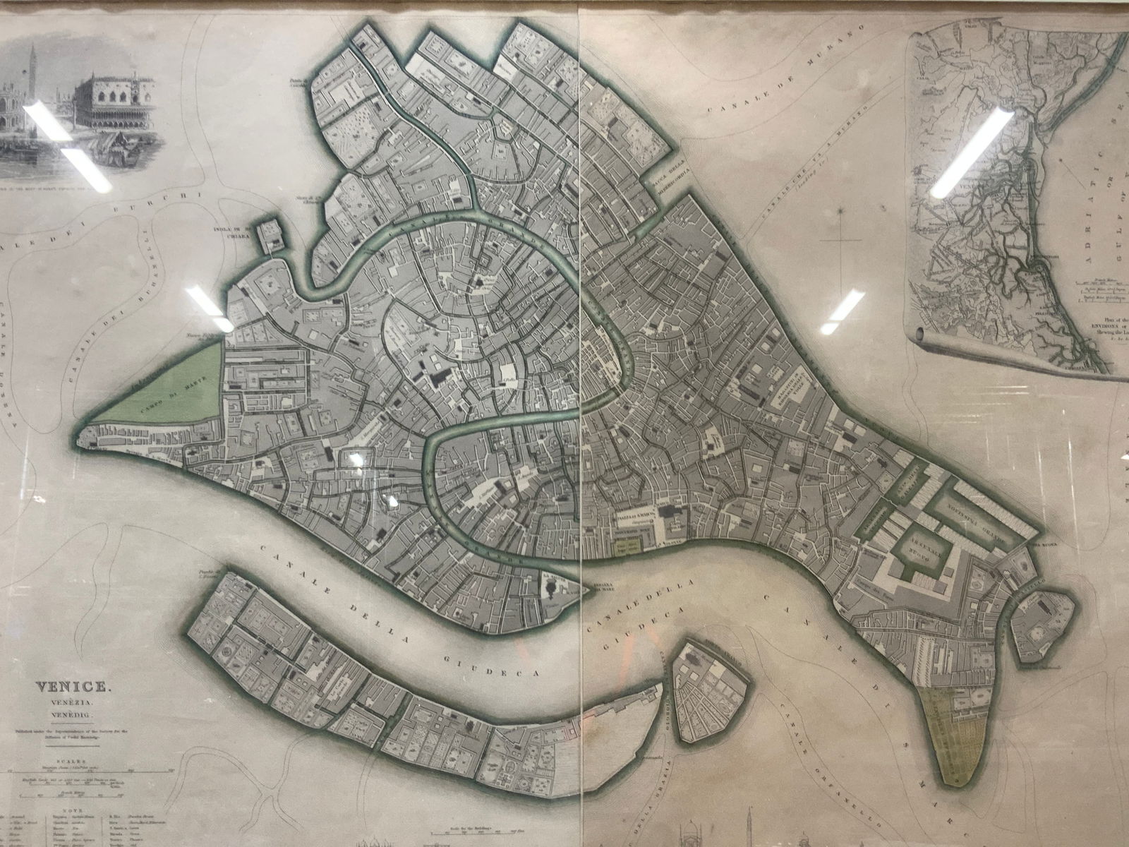 B.R.Davies Hand Colored Antique Venice Italy Map (1 of 11)