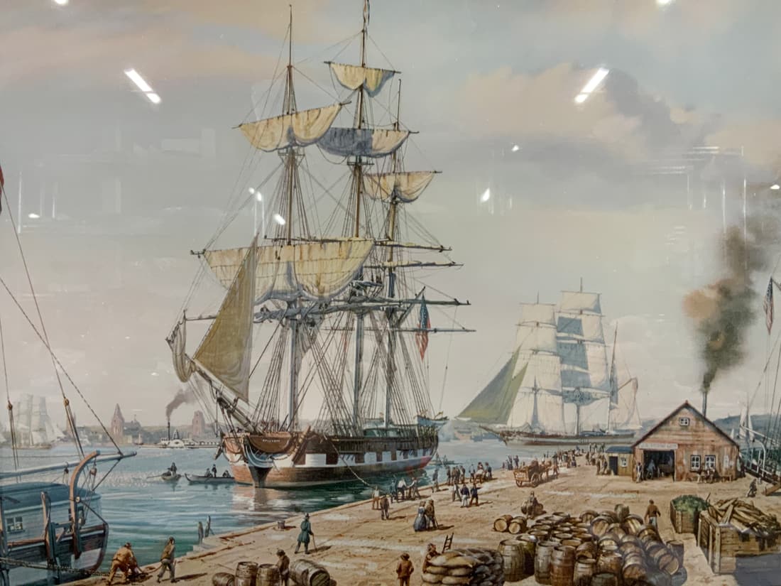 ROY CROSS SIGNED Ship Dock Lithograph (1 of 9)