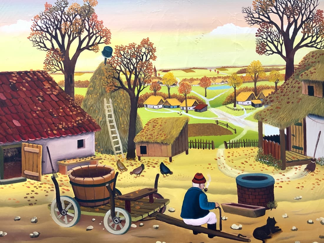 XL BRANKO PARADIS Signed 3x3.5ft Folk Art Painting (1 of 9)