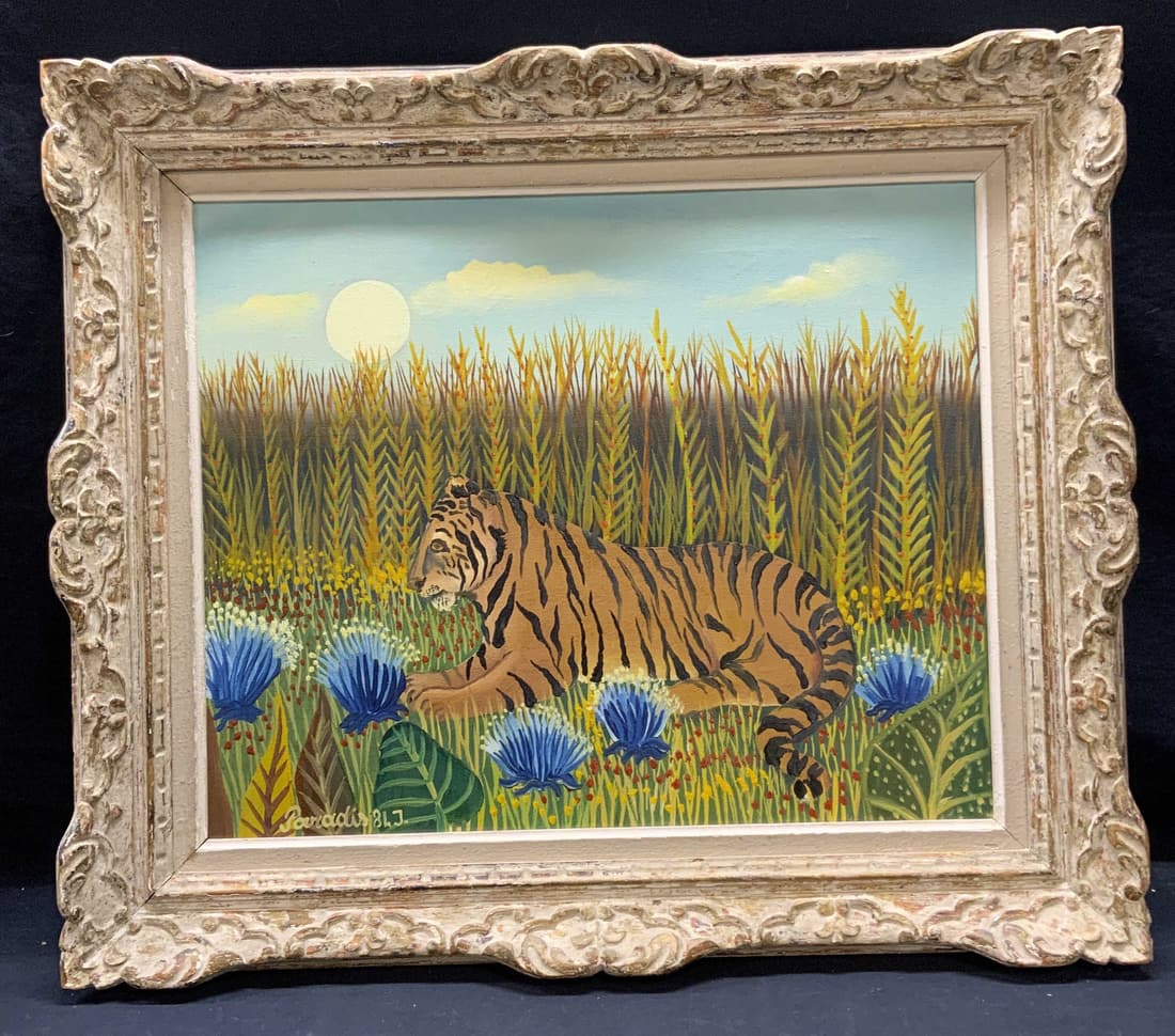 Paradis Framed Tiger Oil Painting (1 of 8)
