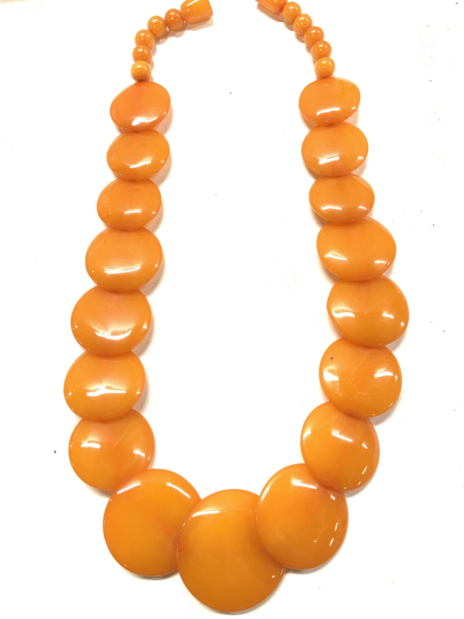Orange Disc Bead Resin Necklace, Jewelry (1 of 6)