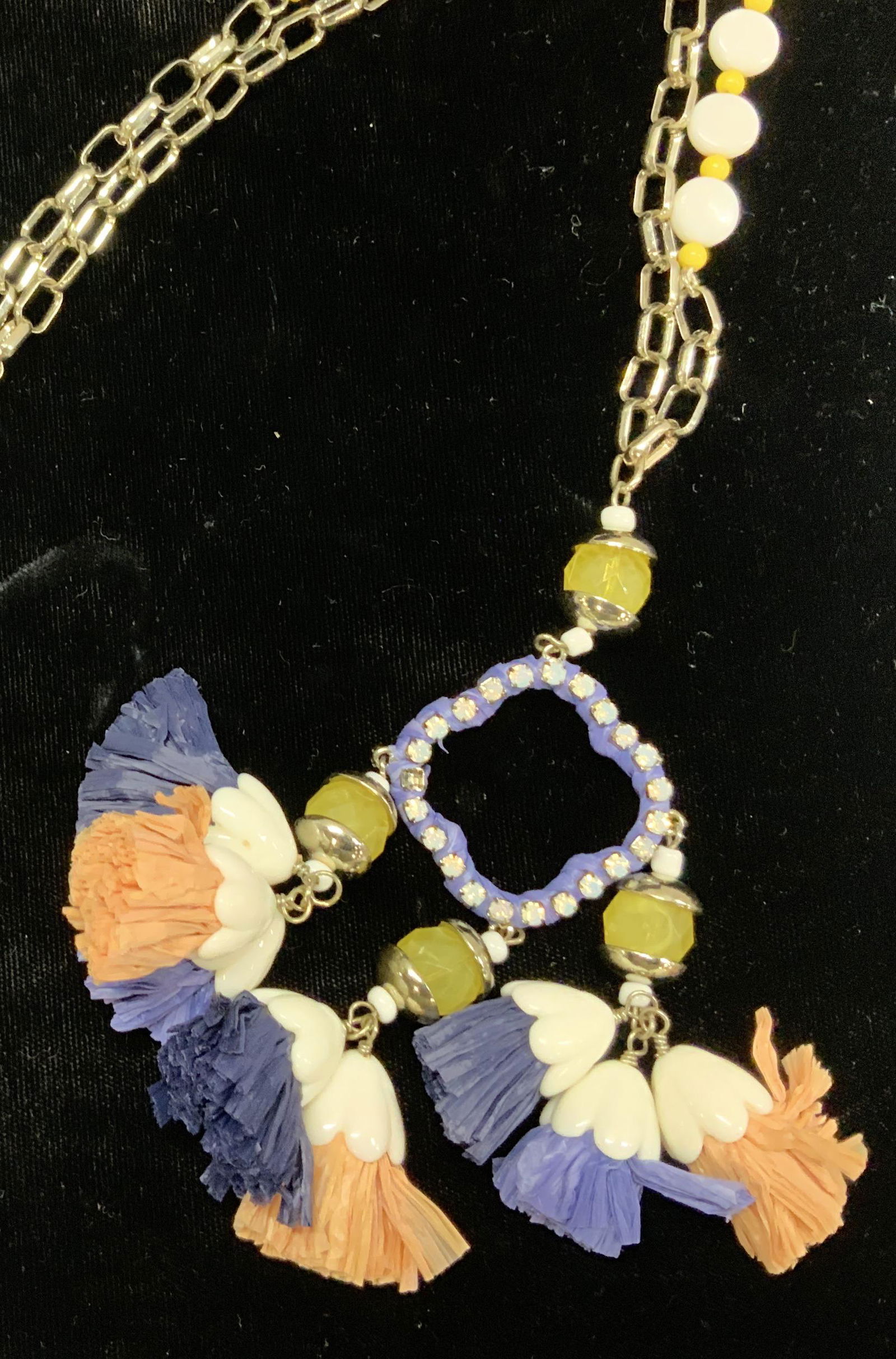 Anthropologie Bead & Raffia Chain Necklace, nwt (1 of 8)