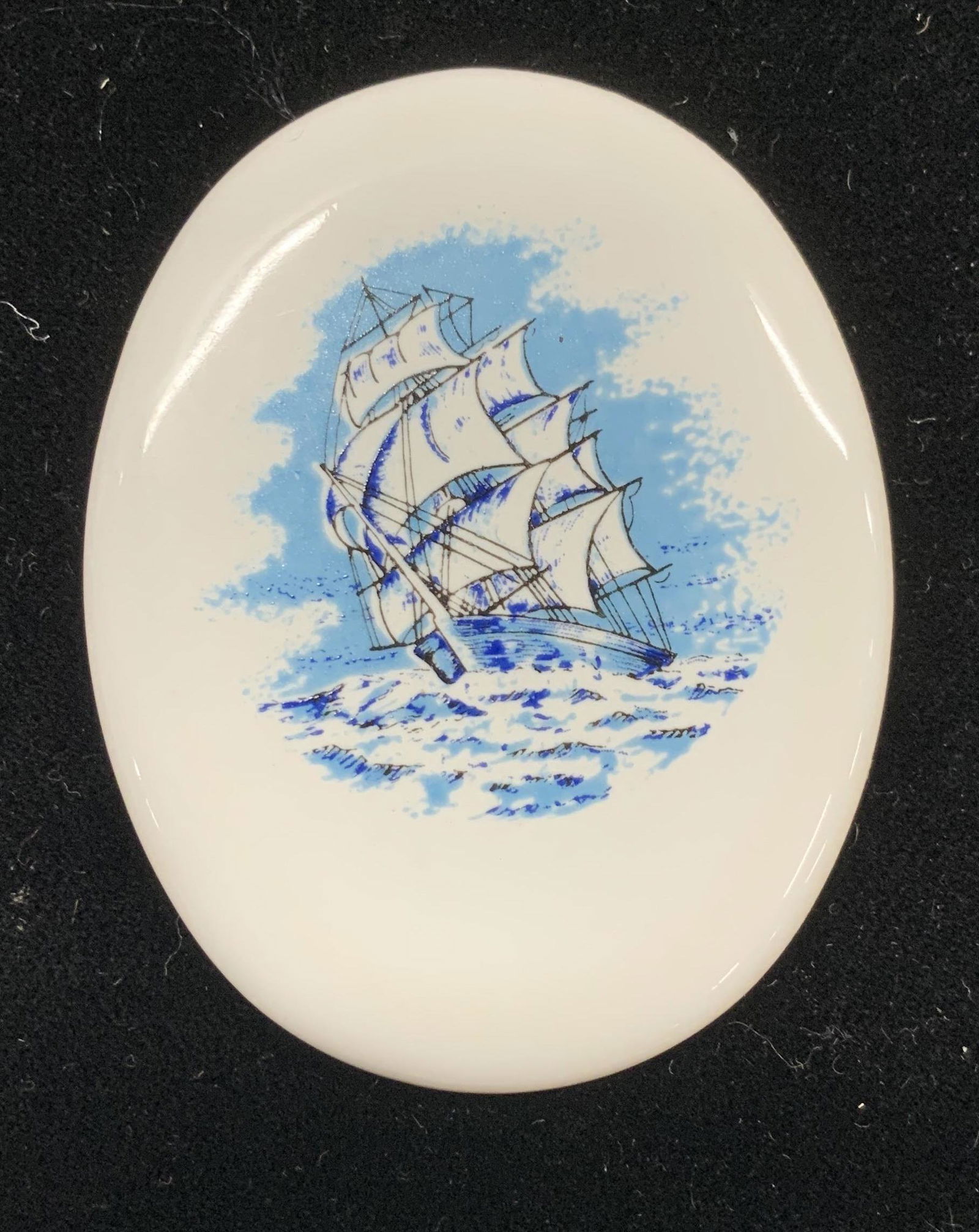 Johnson Porcelain Schooner Ship Plaque England (1 of 6)