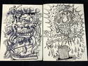 2 Surrealist Comic Style Ink Illustrations