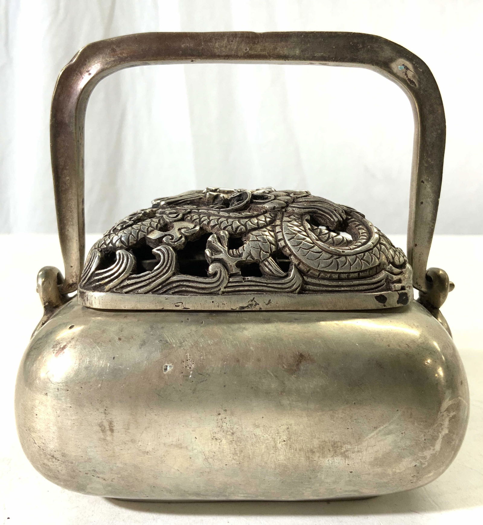 Signed Vintage Asian Pewter Censer / Hand Warmer (1 of 6)