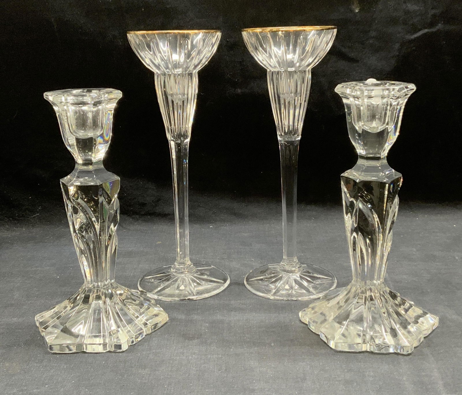 Lot 4 Cut Crystal Candle Holders (1 of 7)