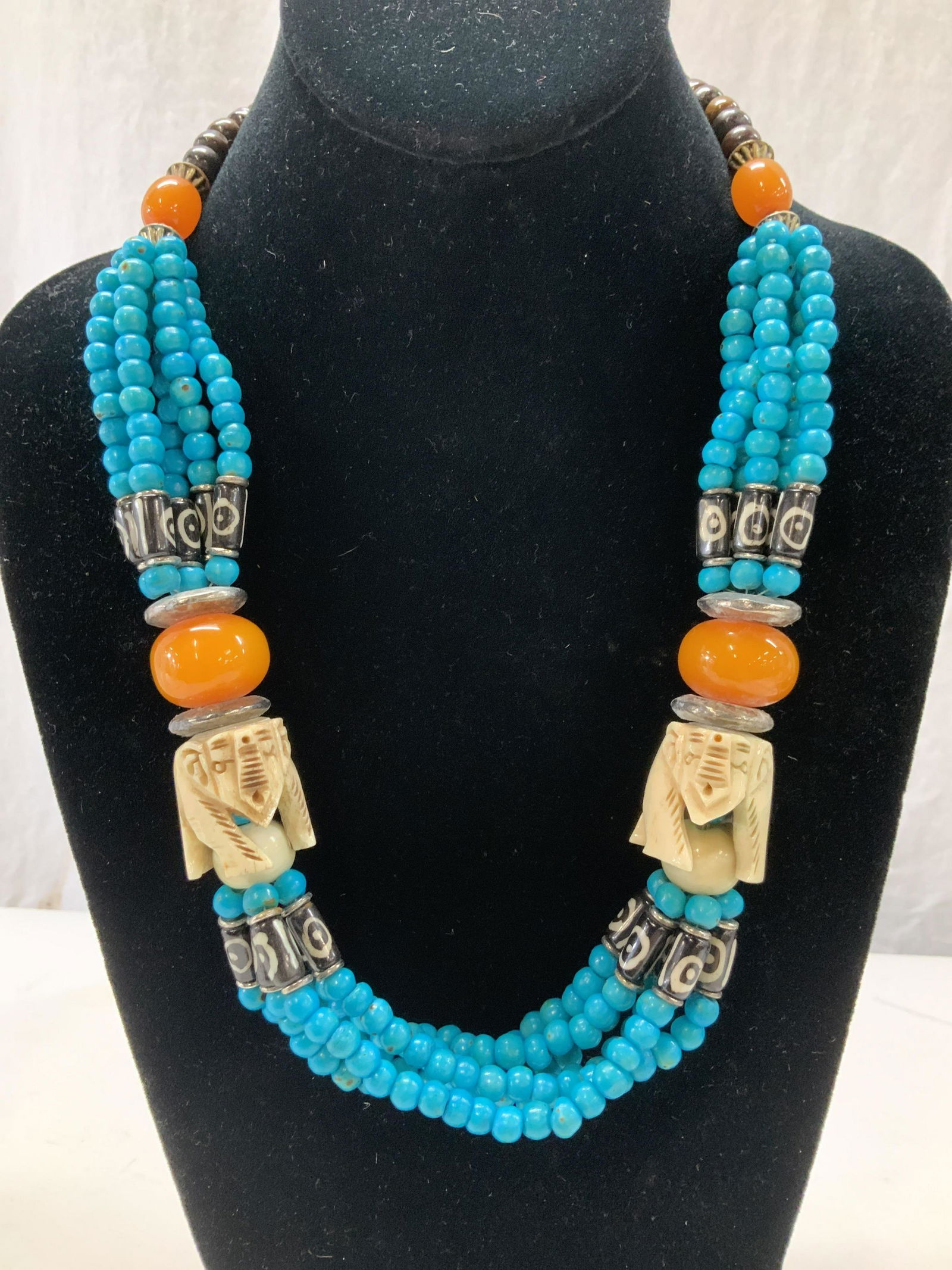 Artisanal Hand Crafted Elephant Cocktail Necklace (1 of 6)