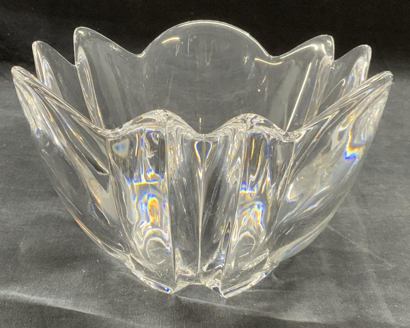 ORREFORS Signed Floral Crystal Bowl (1 of 6)