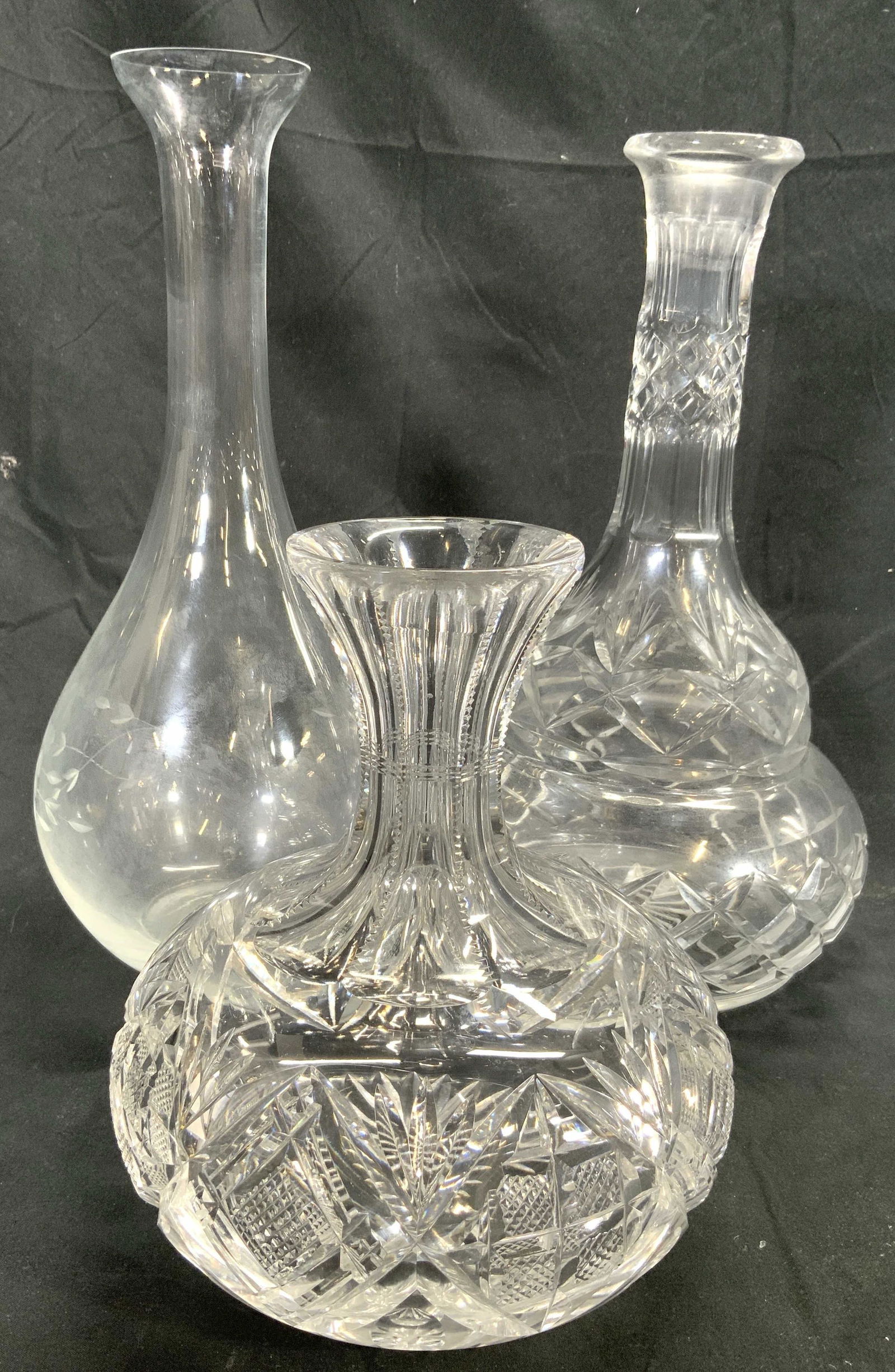 Lot 3 Glass & Crystal Vases Vessels (1 of 6)