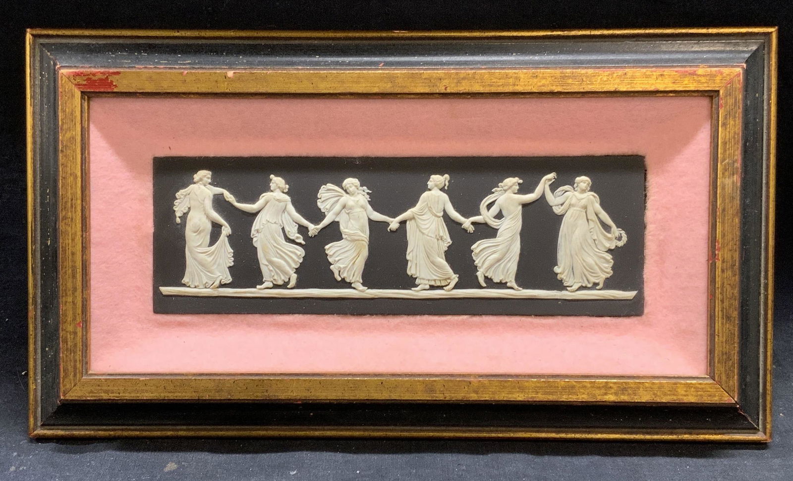 Framed Black Basalt Grecian Figural Plaque (1 of 6)