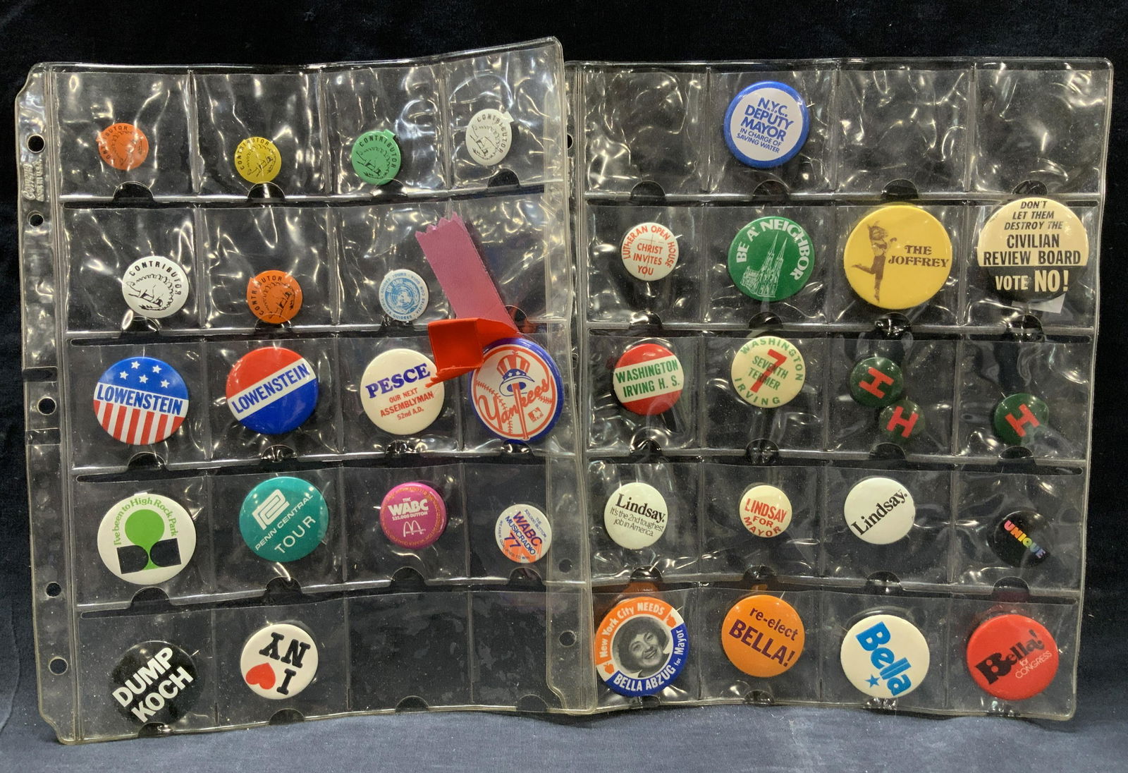 Lot Vintage Political Pin Back Buttons in 2 Holders (1 of 9)