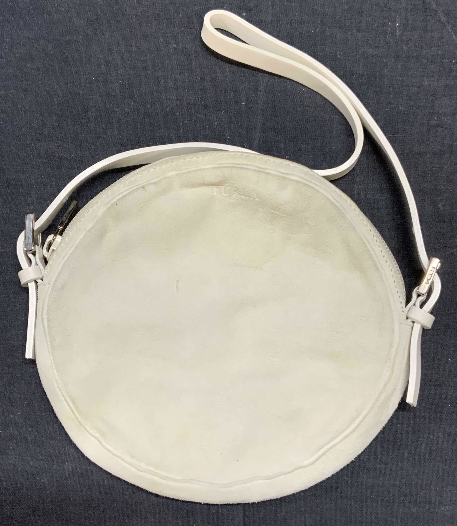 FURLA White Suede Handbag, Italy (1 of 6)
