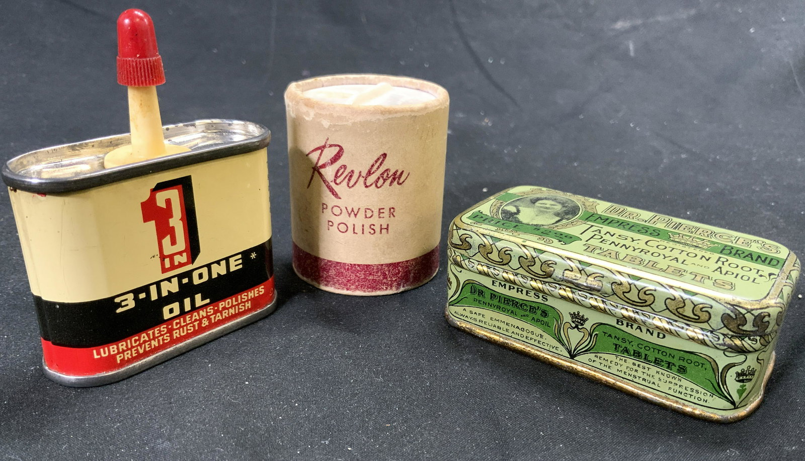 Lot 3 Vintage Assorted Tin & Other Containers (1 of 6)