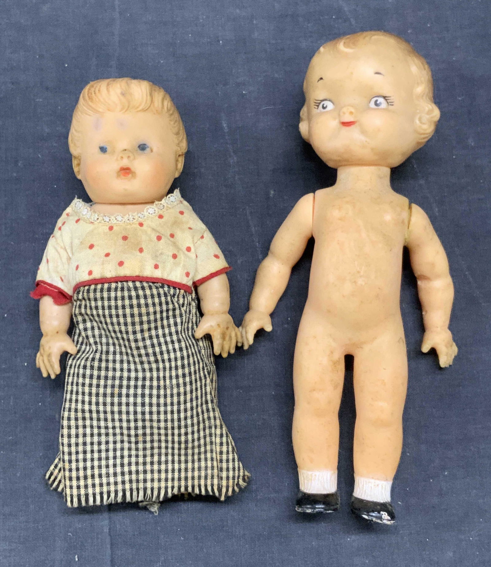 Lot 2 Vtg Campbell Kid Rubber Doll, More (1 of 7)