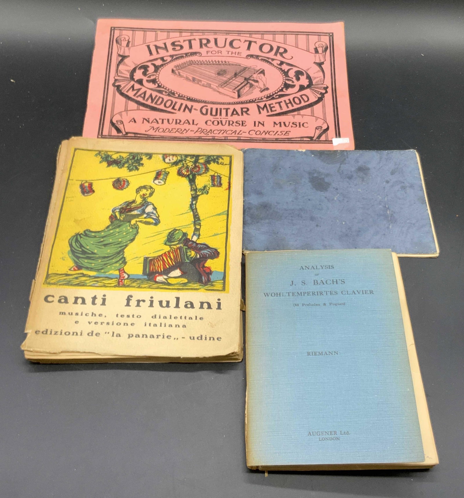 Lot 4 Vintage Music Books, Canti Friulani & More: Lot includes four vintage books / pamphlets. Some books are in a foreign language. The books appear to all be about music. Some have verses / musical notes to the pages. - Canti Friulani, Musiche, tes