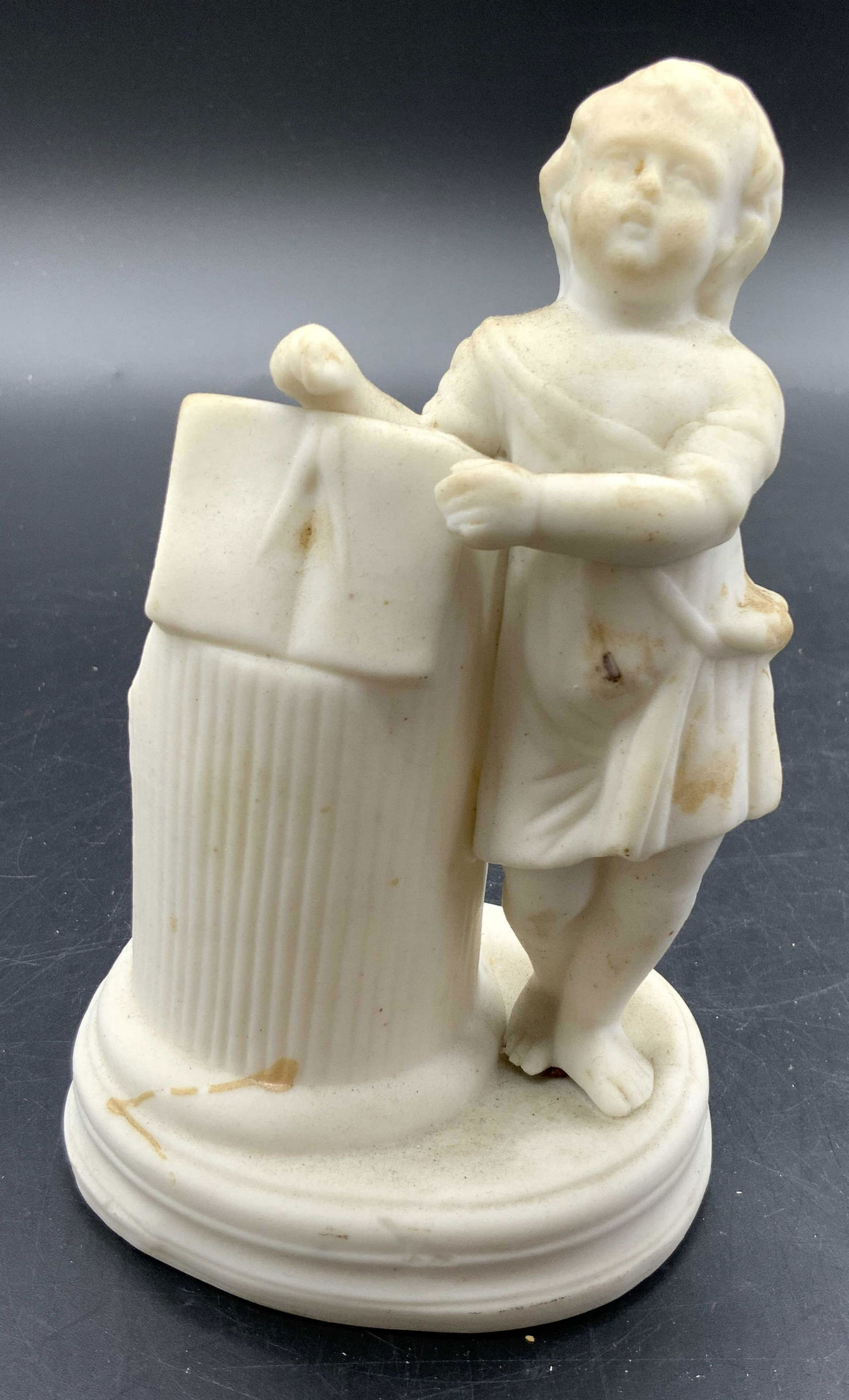 Vintage Bisque Porcelain Figural Vase (1 of 9)
