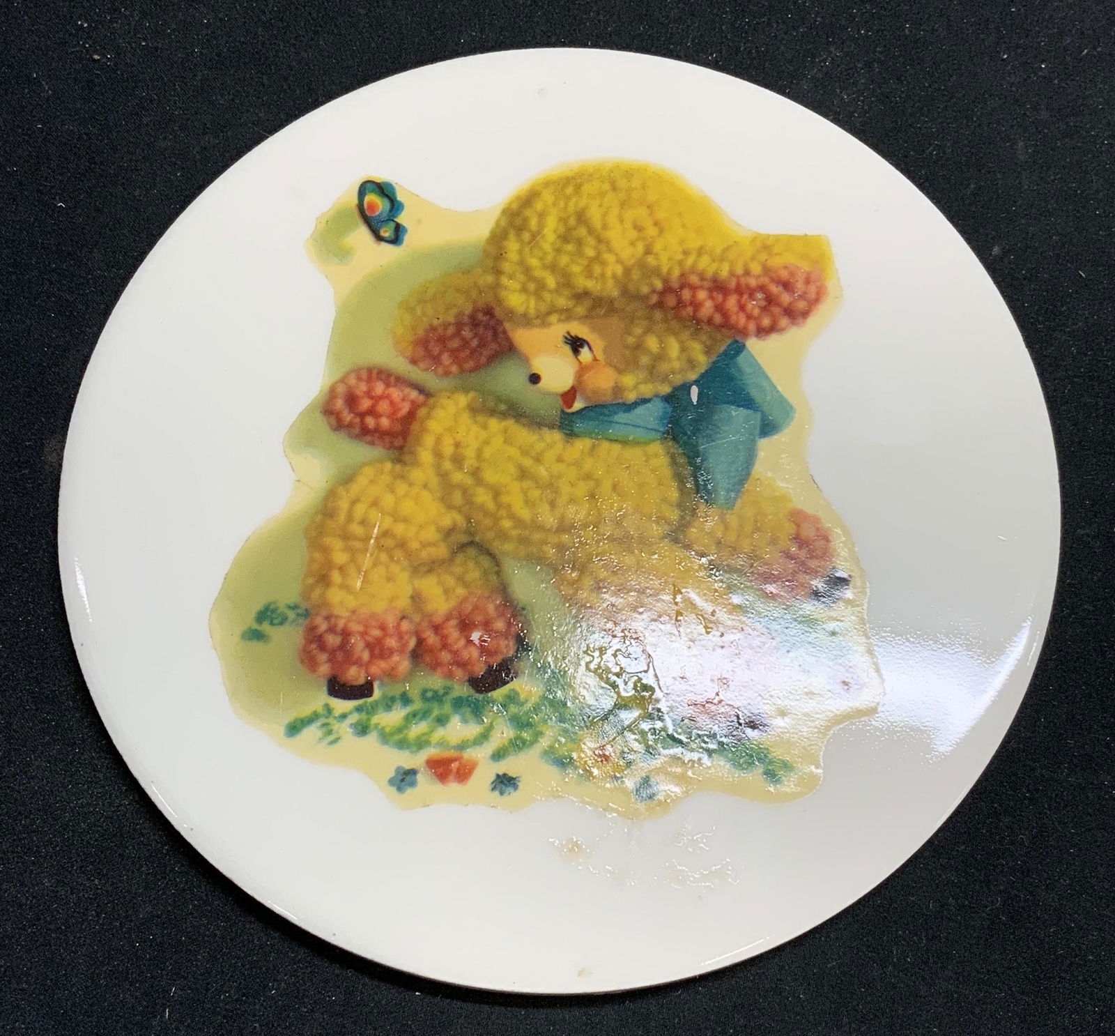 Vintage 1950s WHEELING Ceramic Lamb Tile Decor (1 of 6)