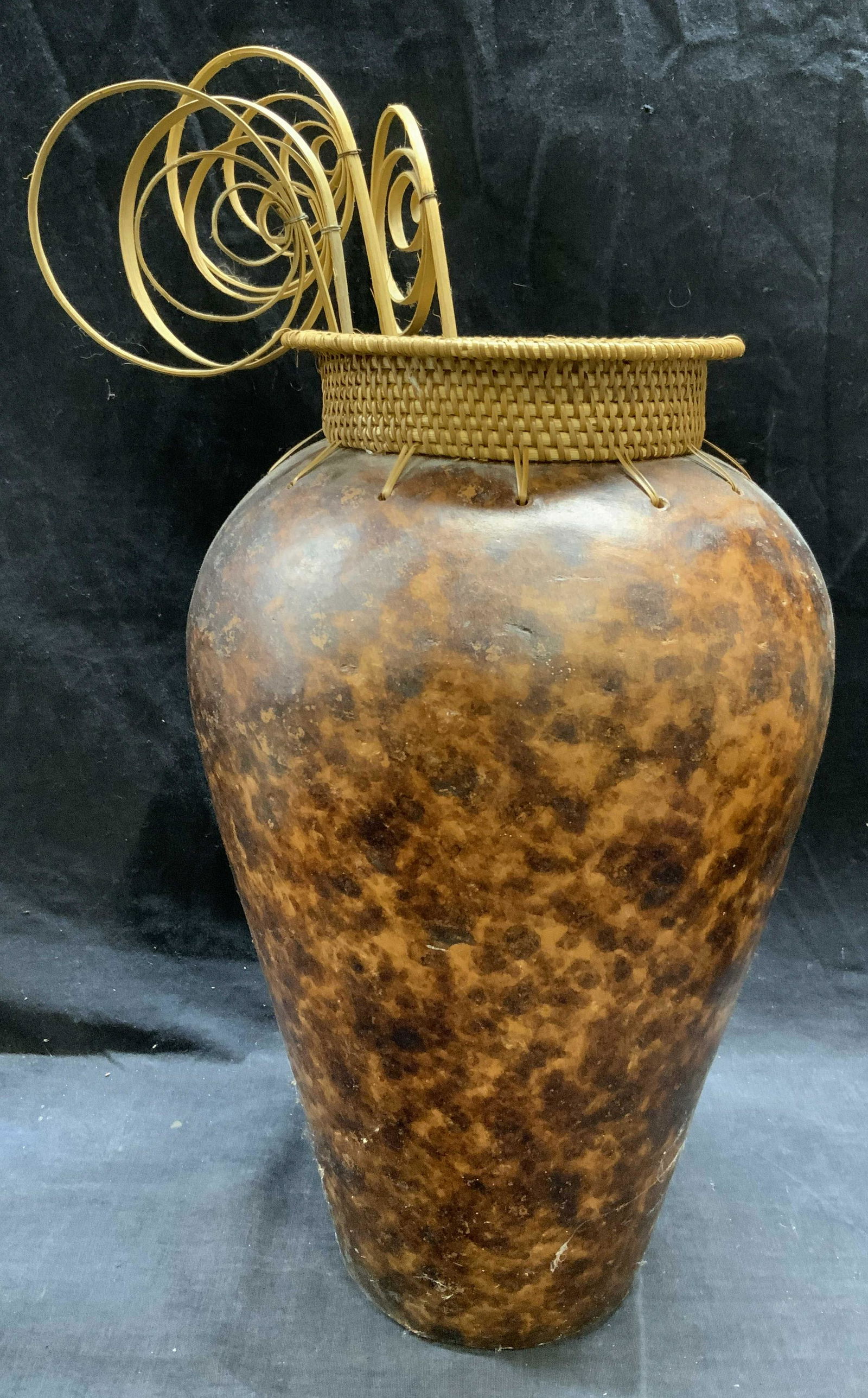 Ceramic & Wicker Decorative Centerpiece Vase (1 of 6)
