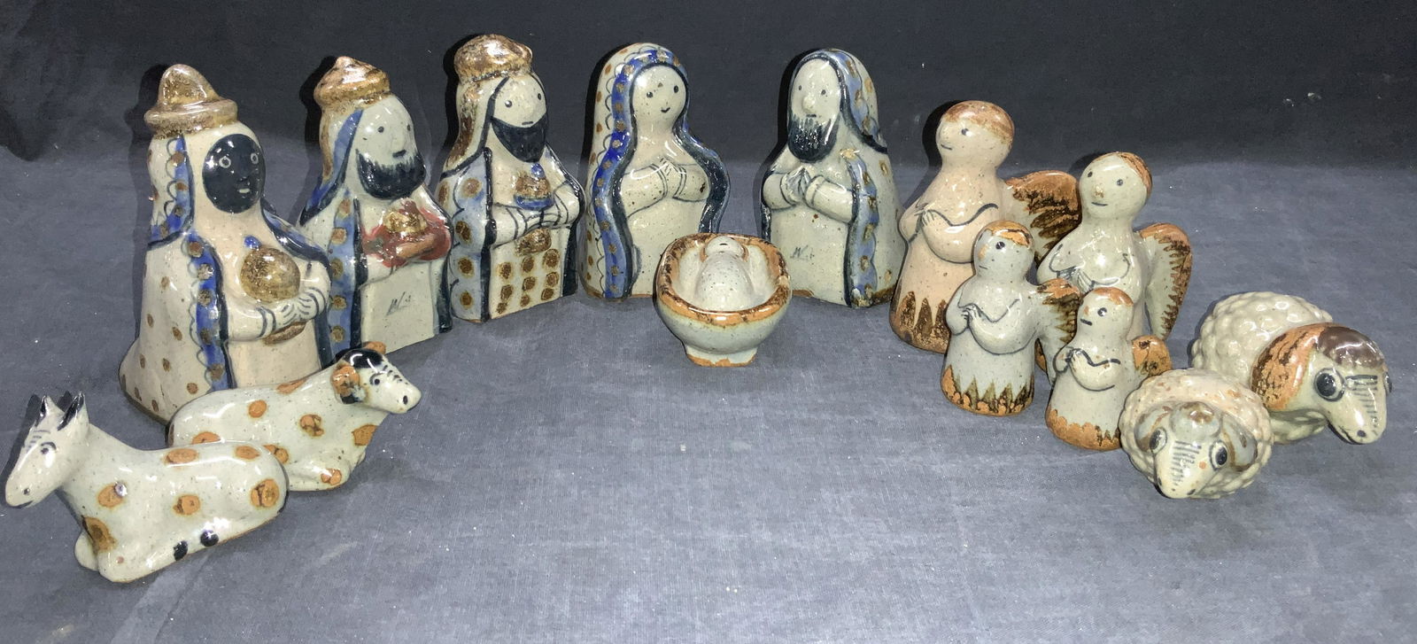 Set 14 Artisan Crafted Pottery Nativity Scene (1 of 16)