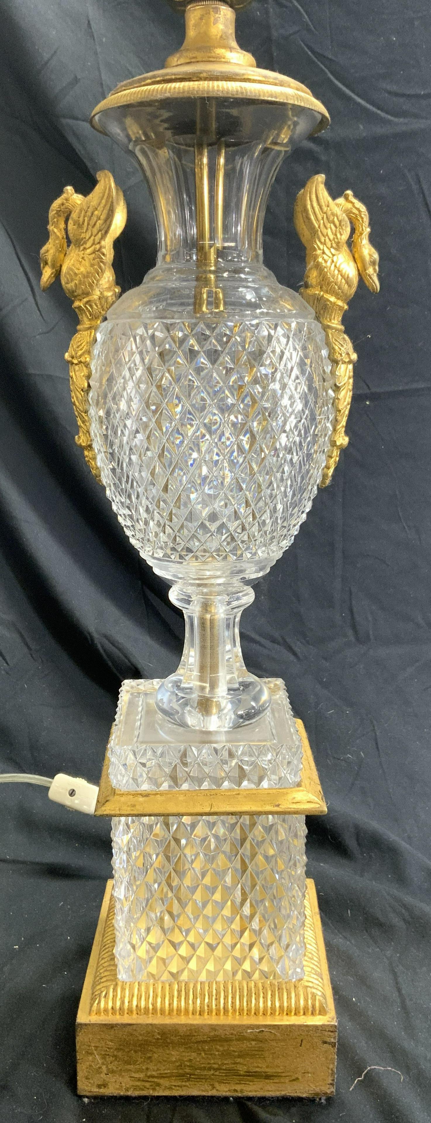 Vintage Gilt Metal & Crystal Table Lamp (1 of 7)