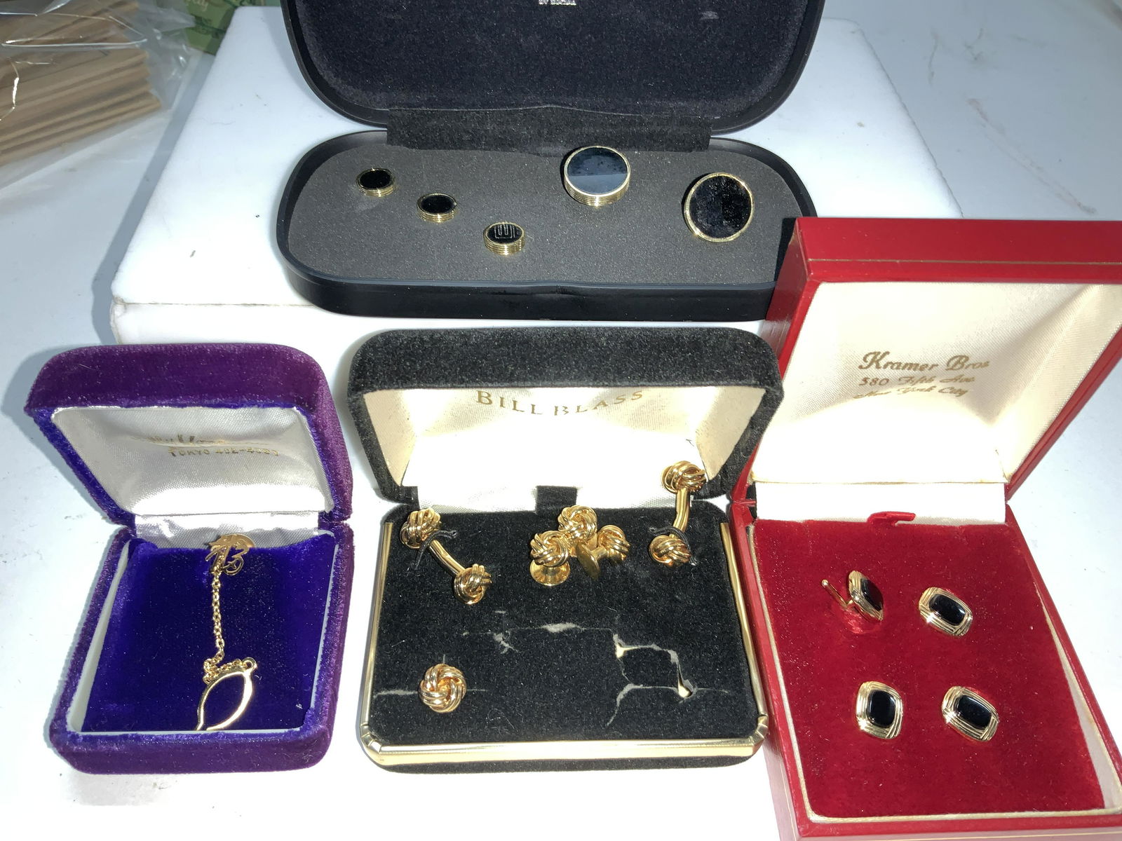 18K & 14k Gold Mens Cufflinks, Tie Pin, 16 pcs (1 of 9)