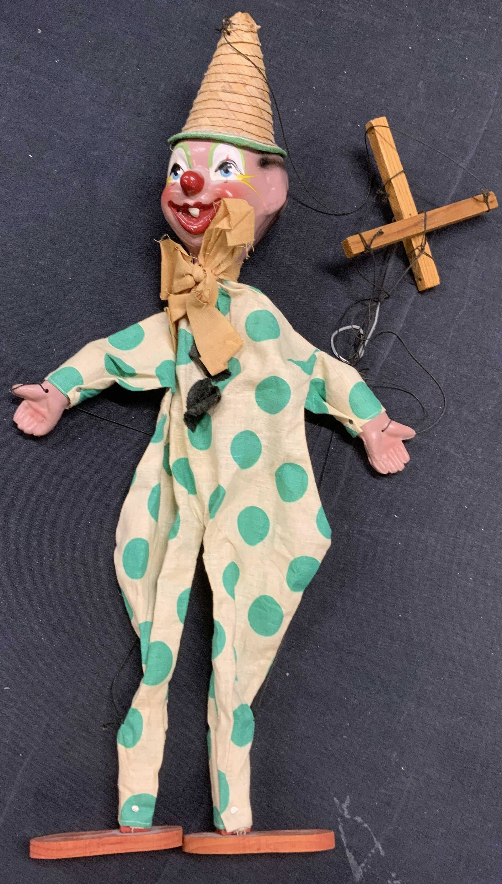 Vintage Wood Clown Marionette Puppet Mexico (1 of 7)
