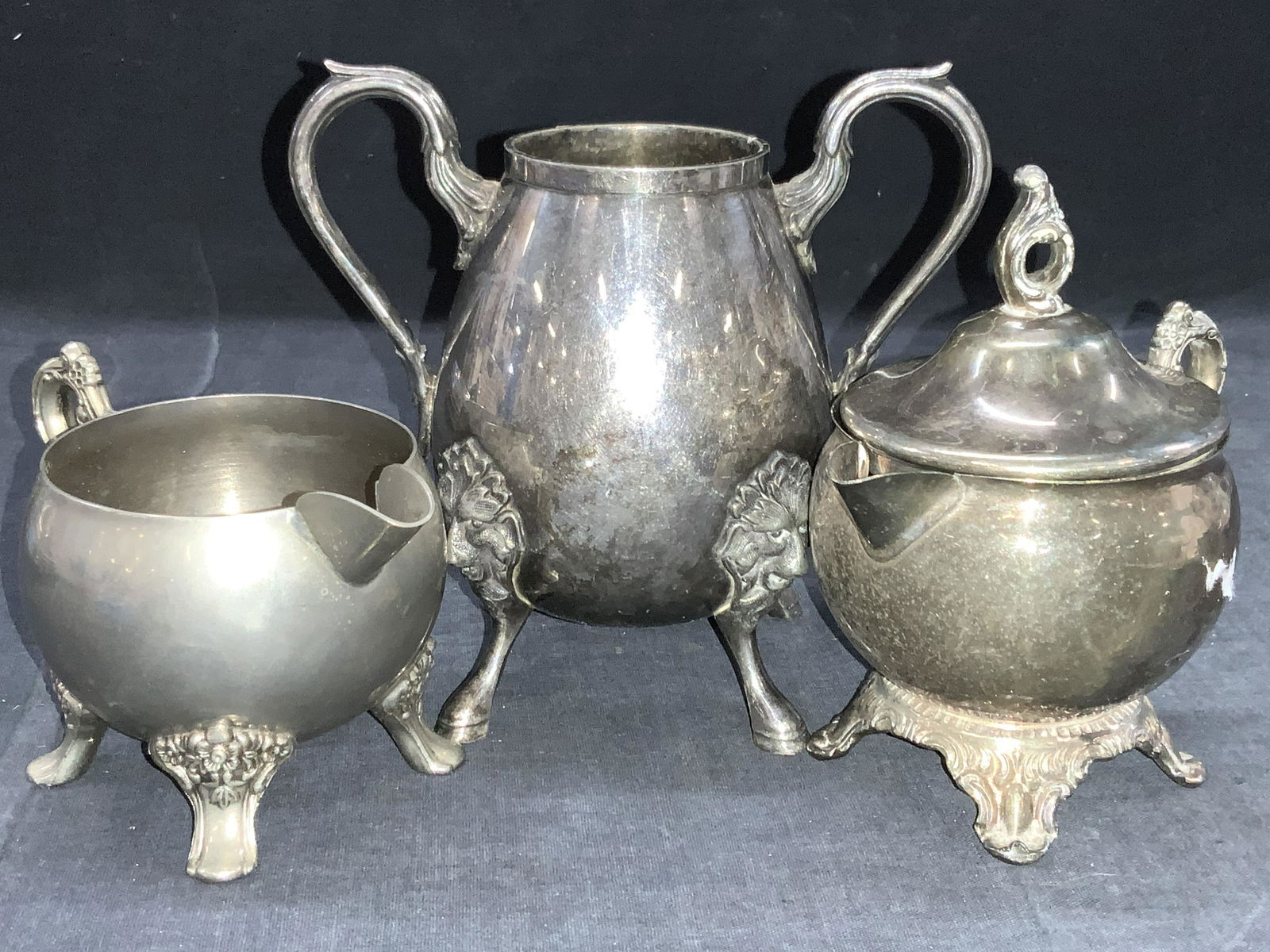 3 Silver Plate Footed Kitchen Accessories (1 of 9)